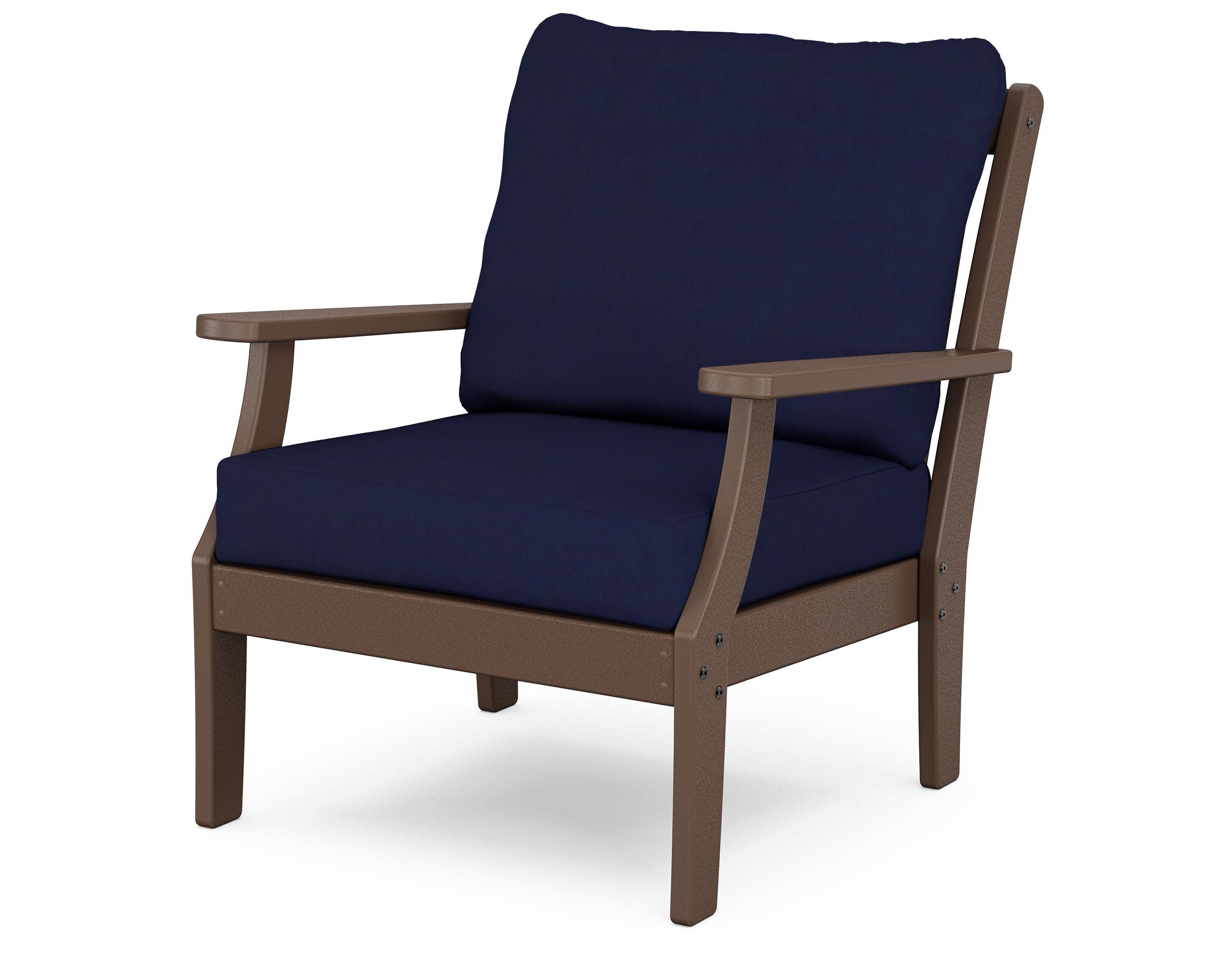 Braxton Deep Seating Chair in Mahogany / Navy