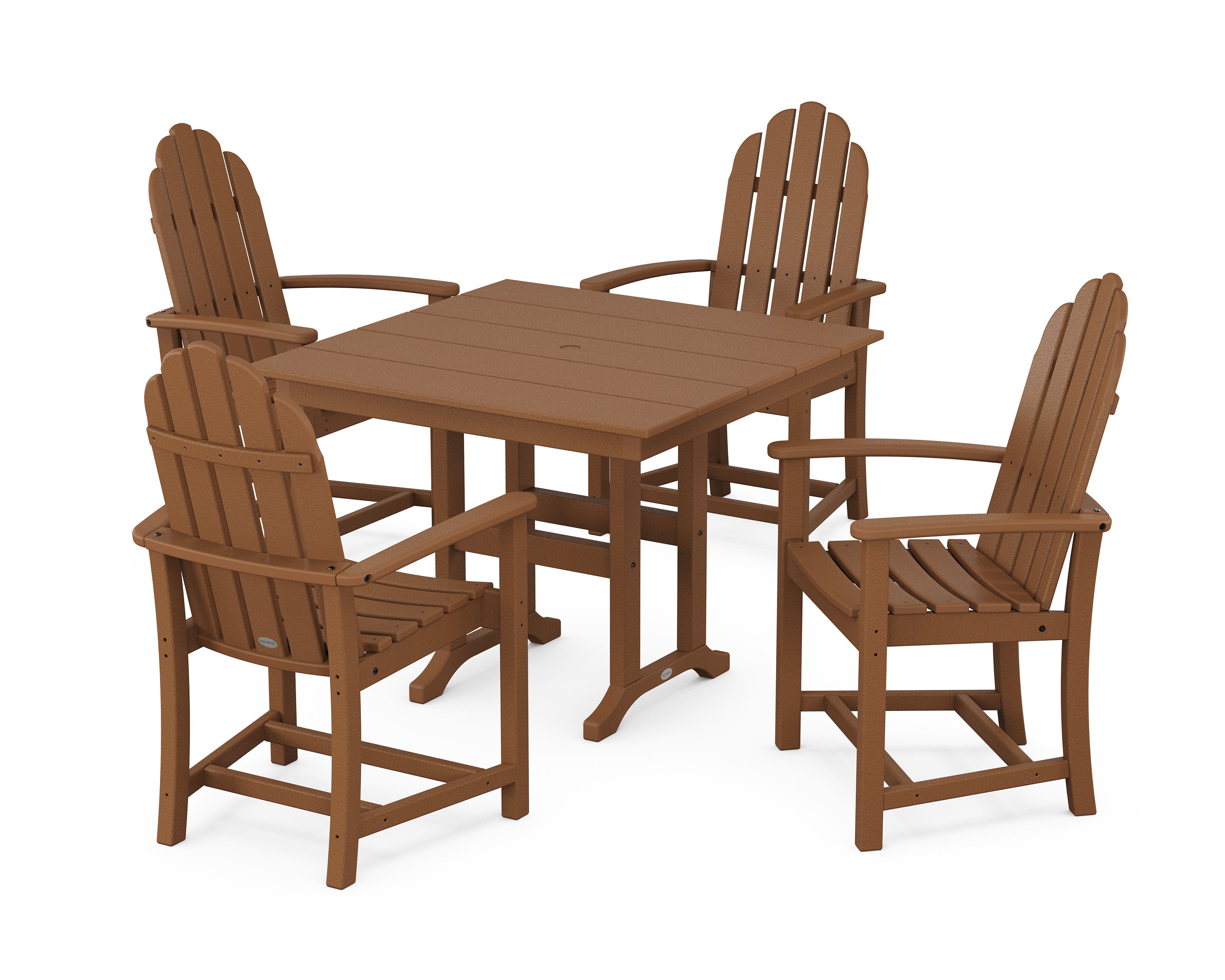 Classic Adirondack 5-Piece Farmhouse Dining Set in Teak