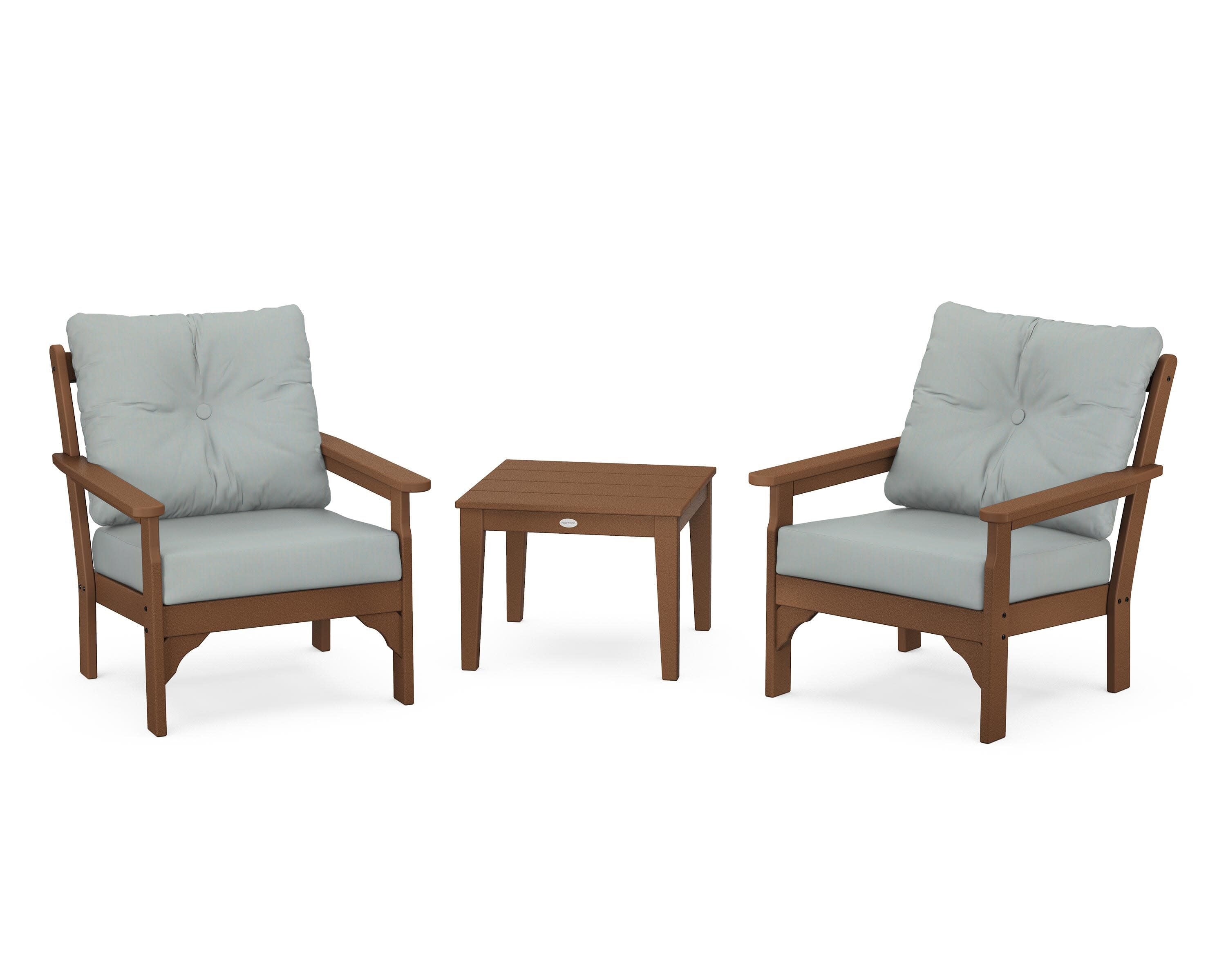 Vineyard 3-Piece Deep Seating Set in Teak / Spa