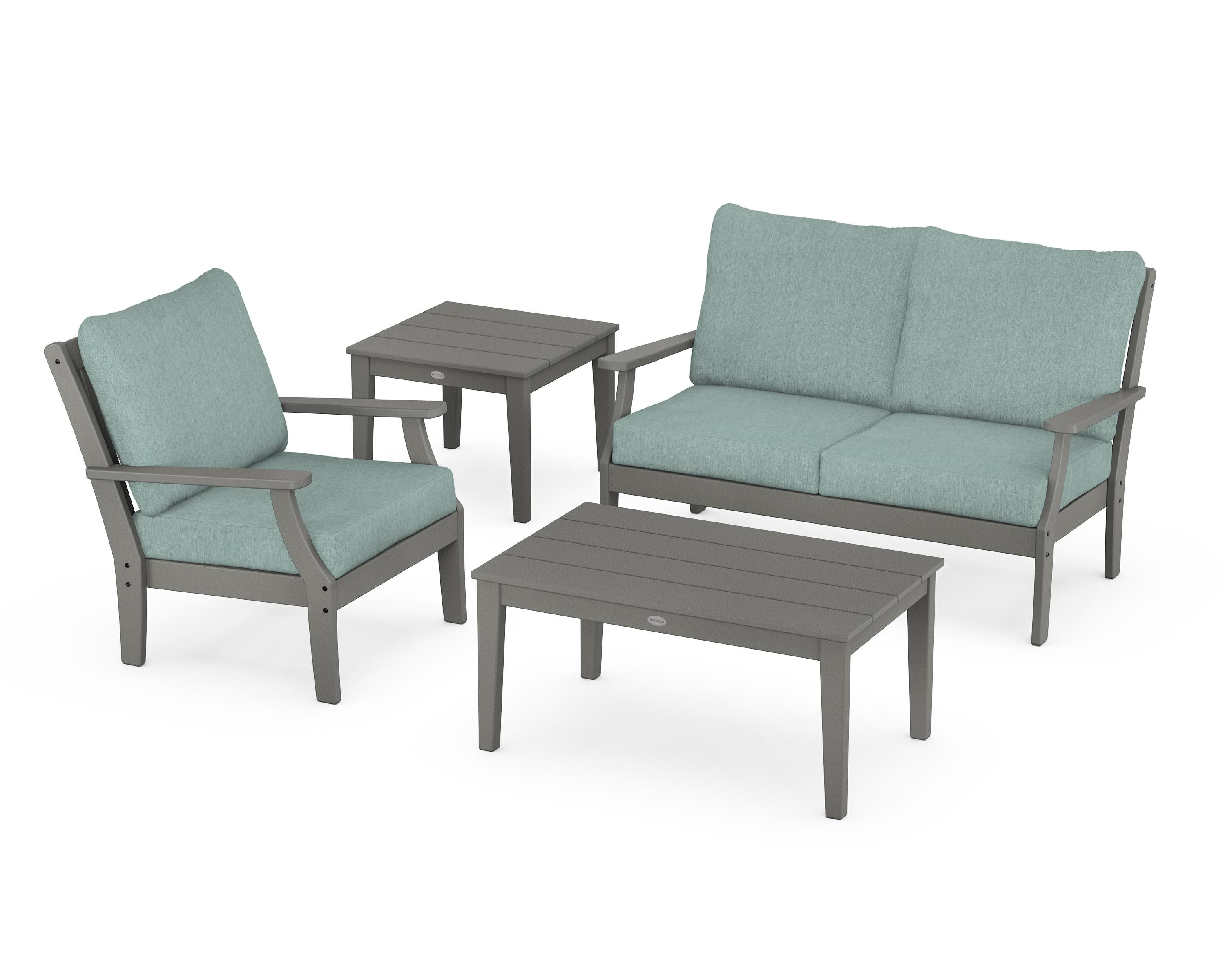Braxton 4-Piece Deep Seating Set in Slate Grey / Glacier Spa