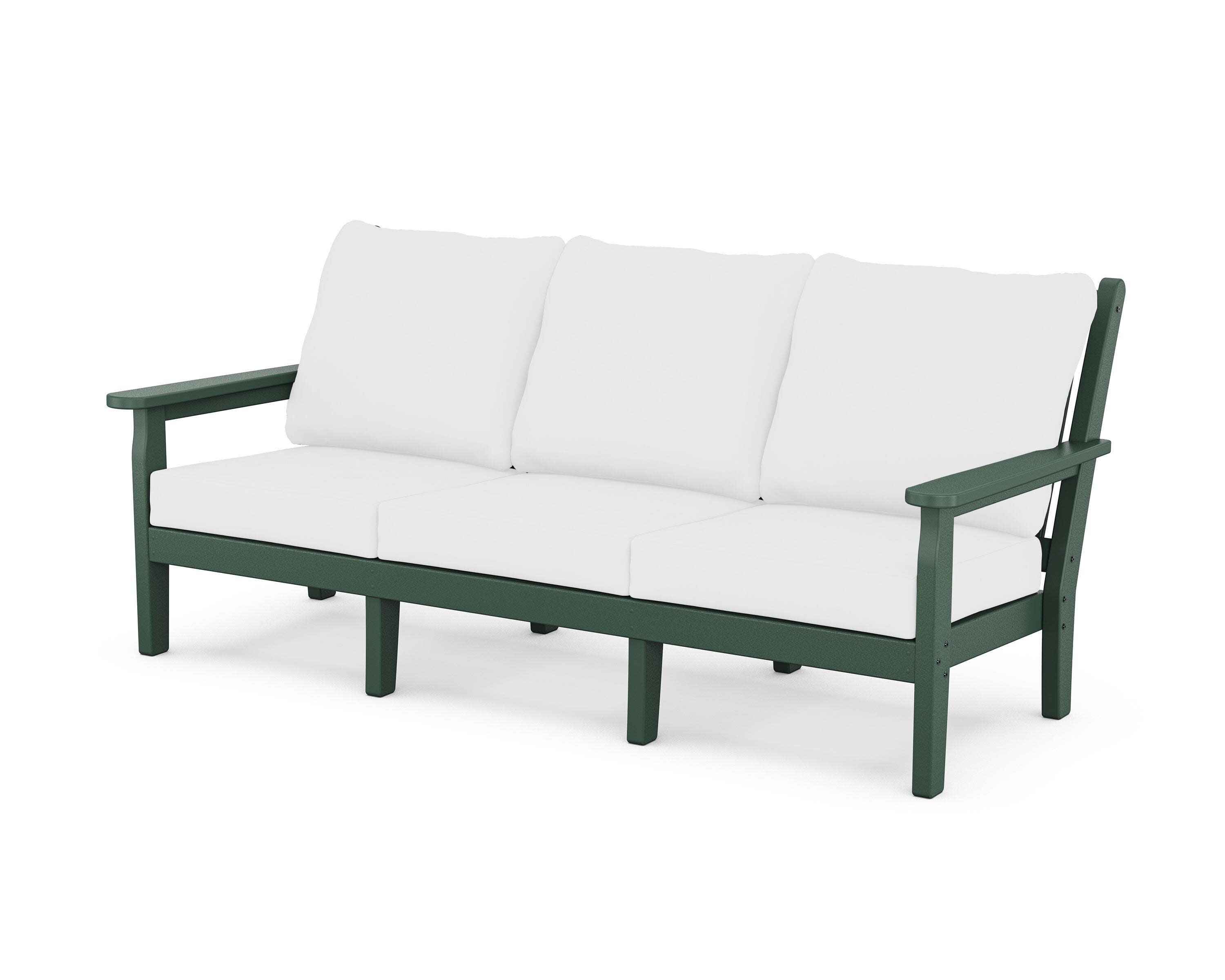 Chippendale Deep Seating Sofa in Green / Natural