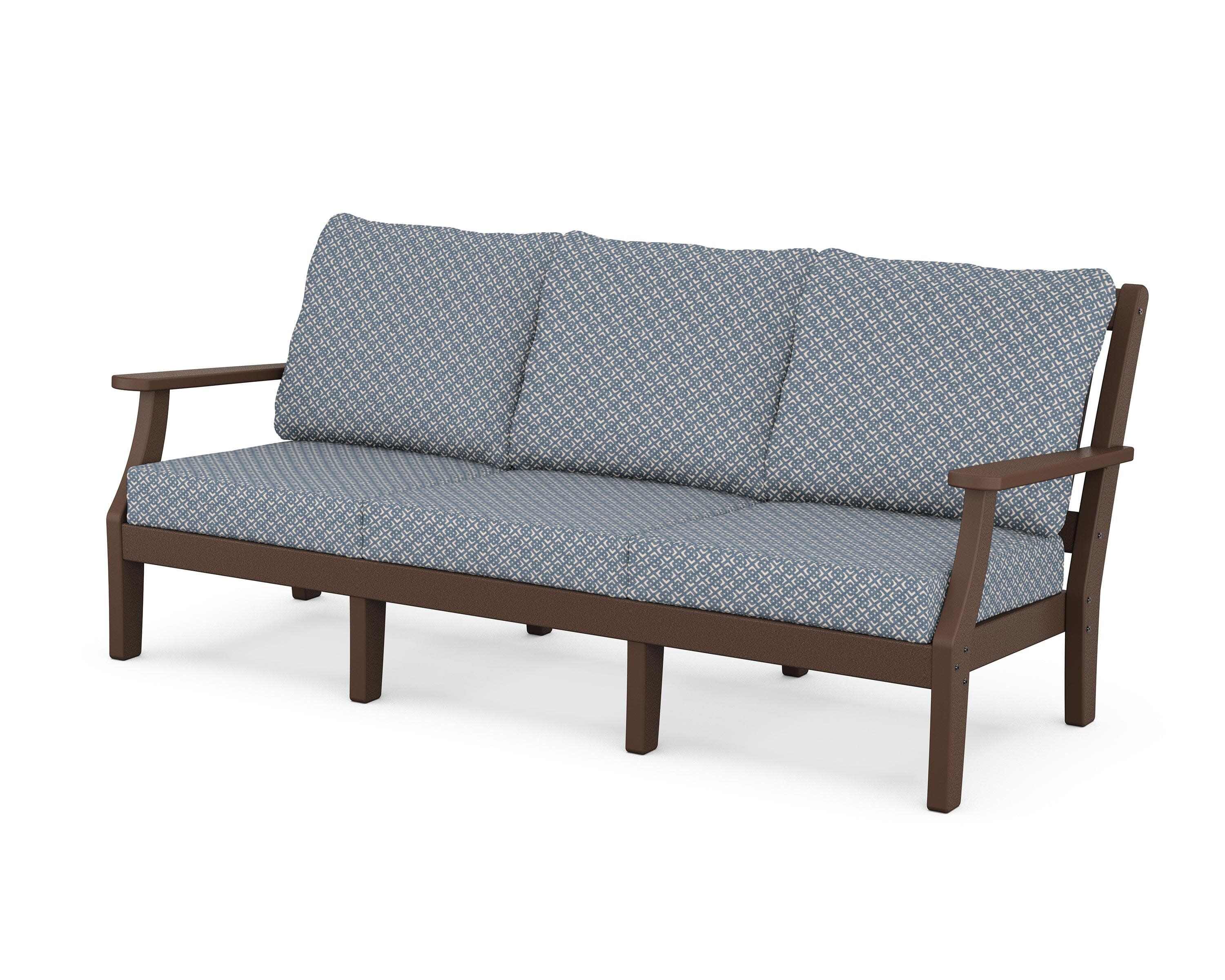 Chinoiserie Deep Seating Sofa in Mahogany / Hopscotch