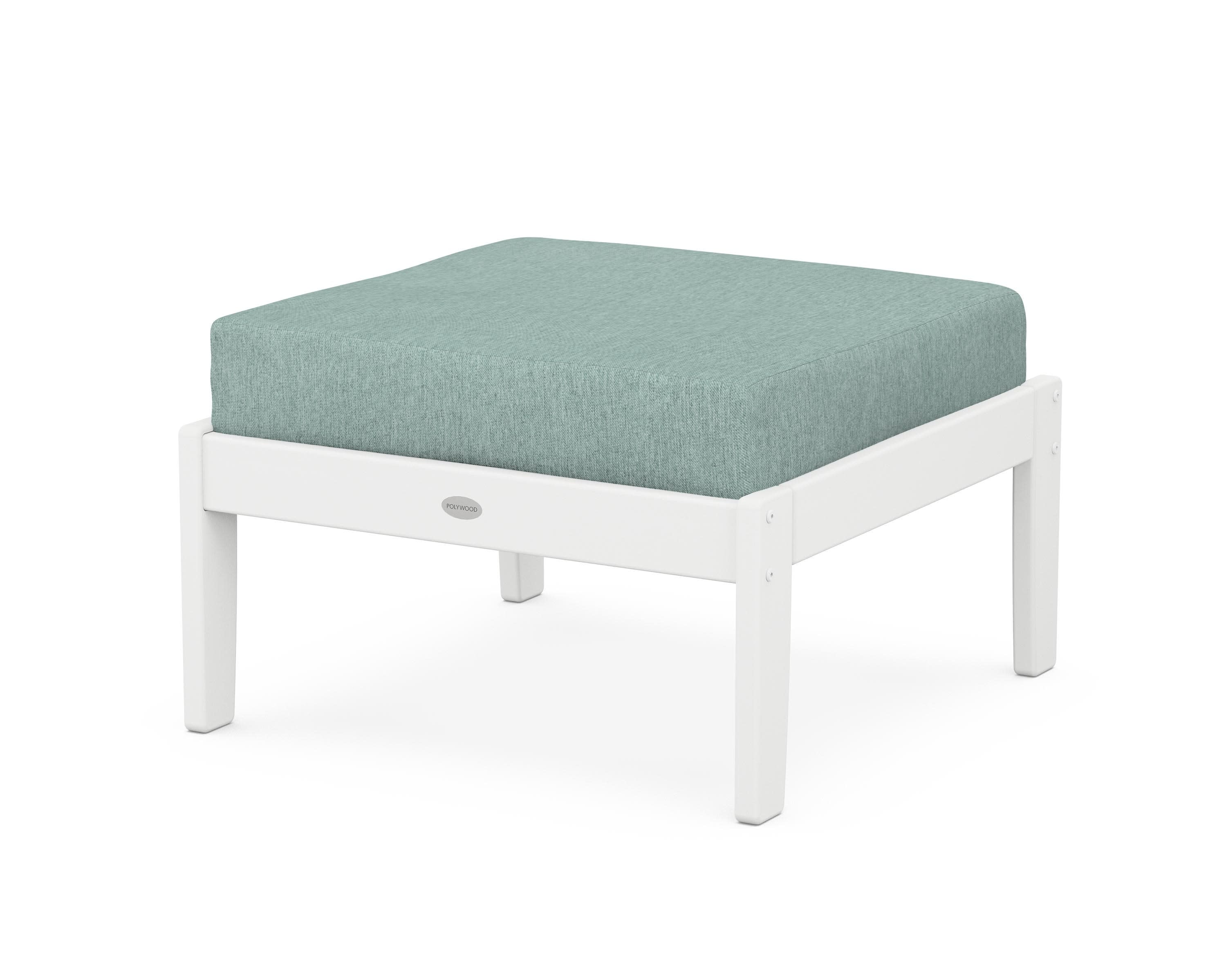 Braxton Deep Seating Ottoman in White / Glacier Spa