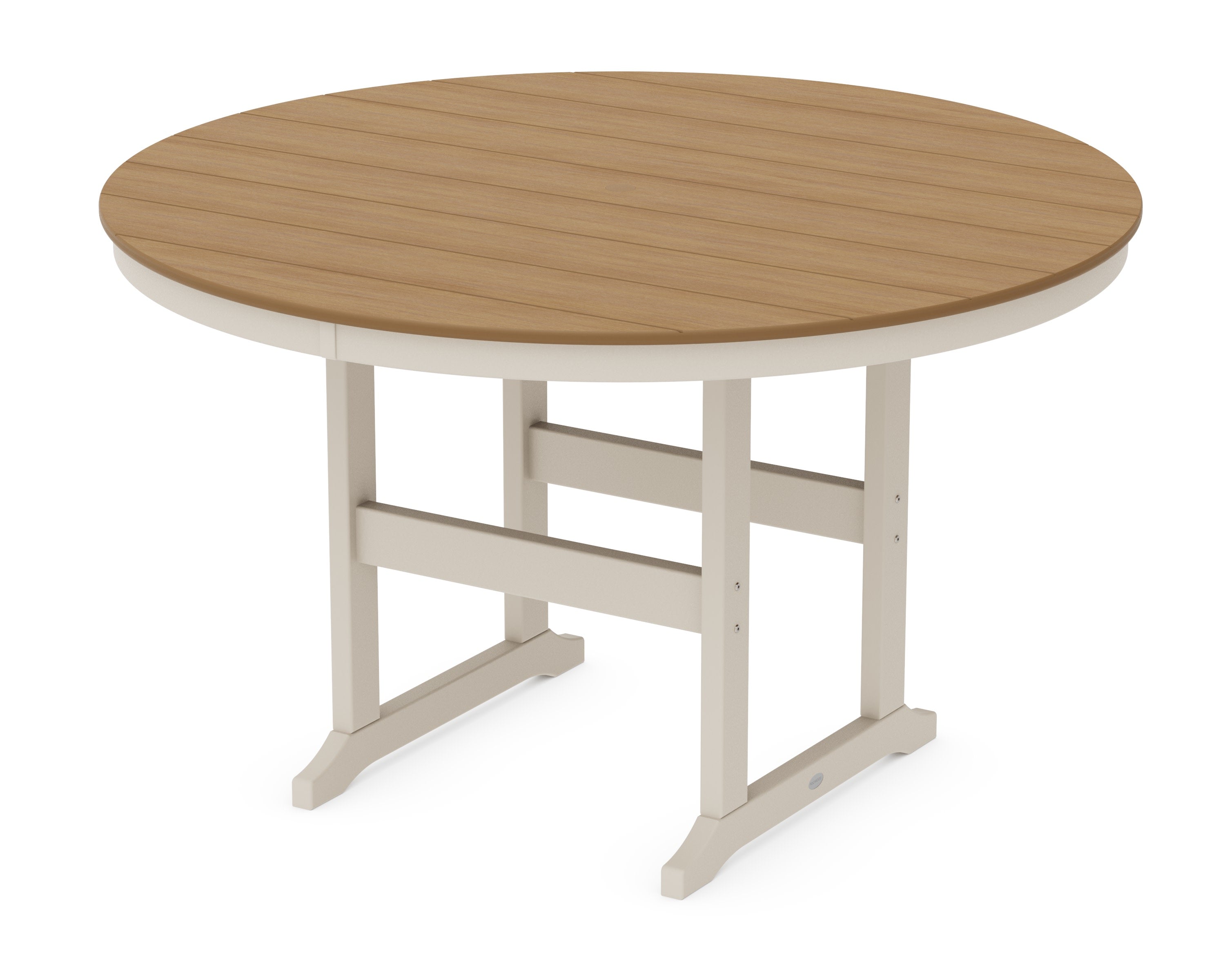60" Round Farmhouse Counter Table in Sand / Natural
