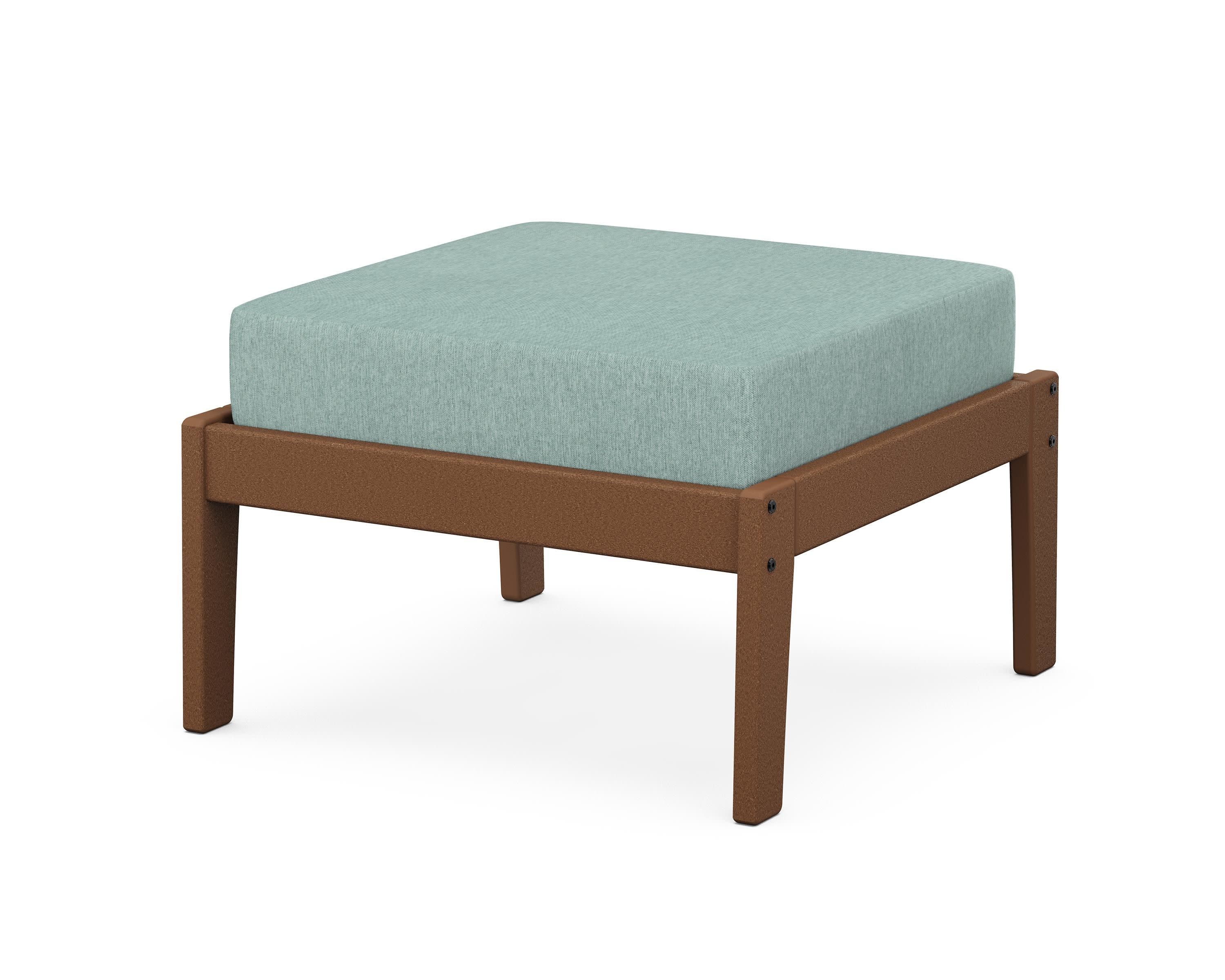 Deep Seating Ottoman in Teak / Glacier Spa