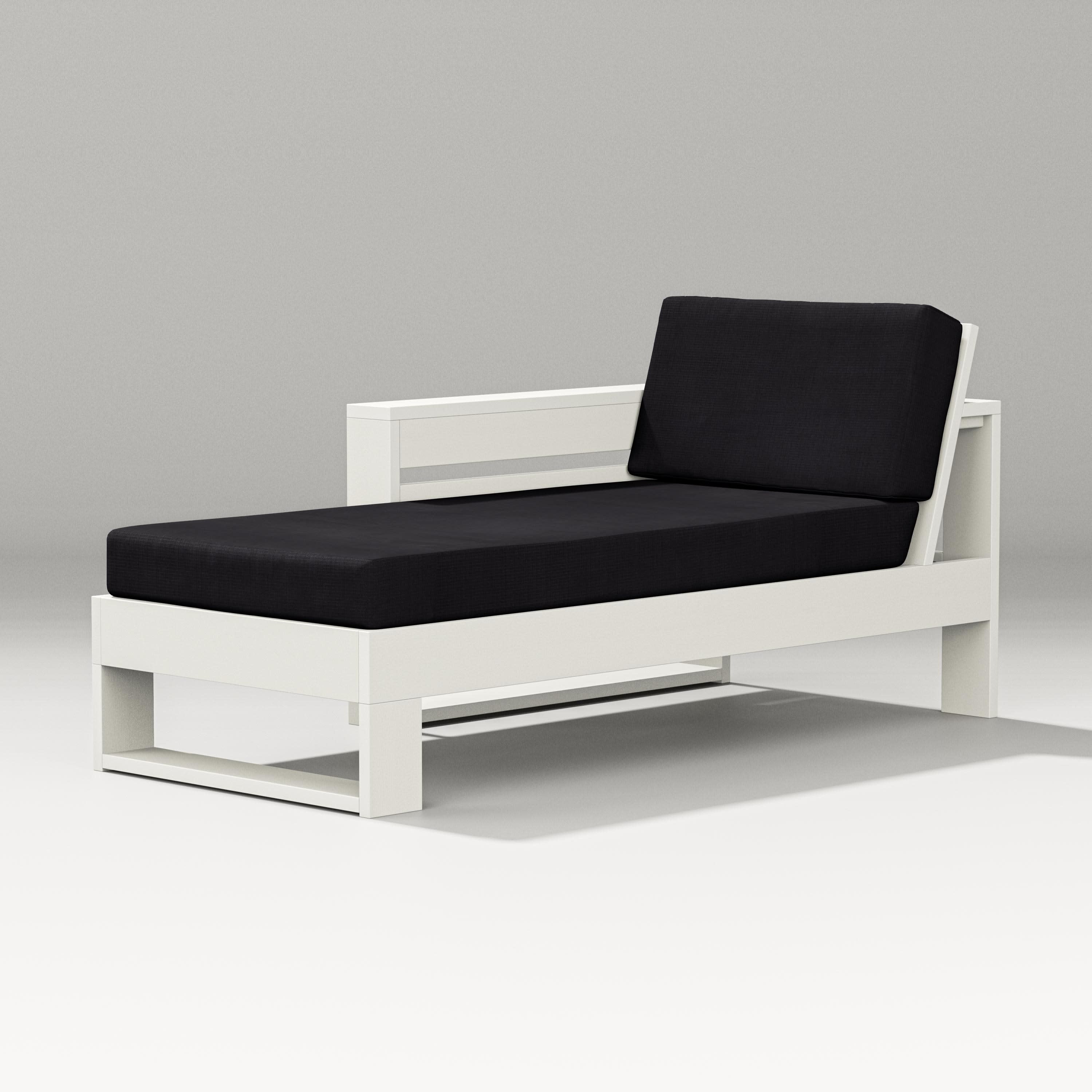 Latitude Modular Left Arm Chaise in Vintage White / Midnight Linen