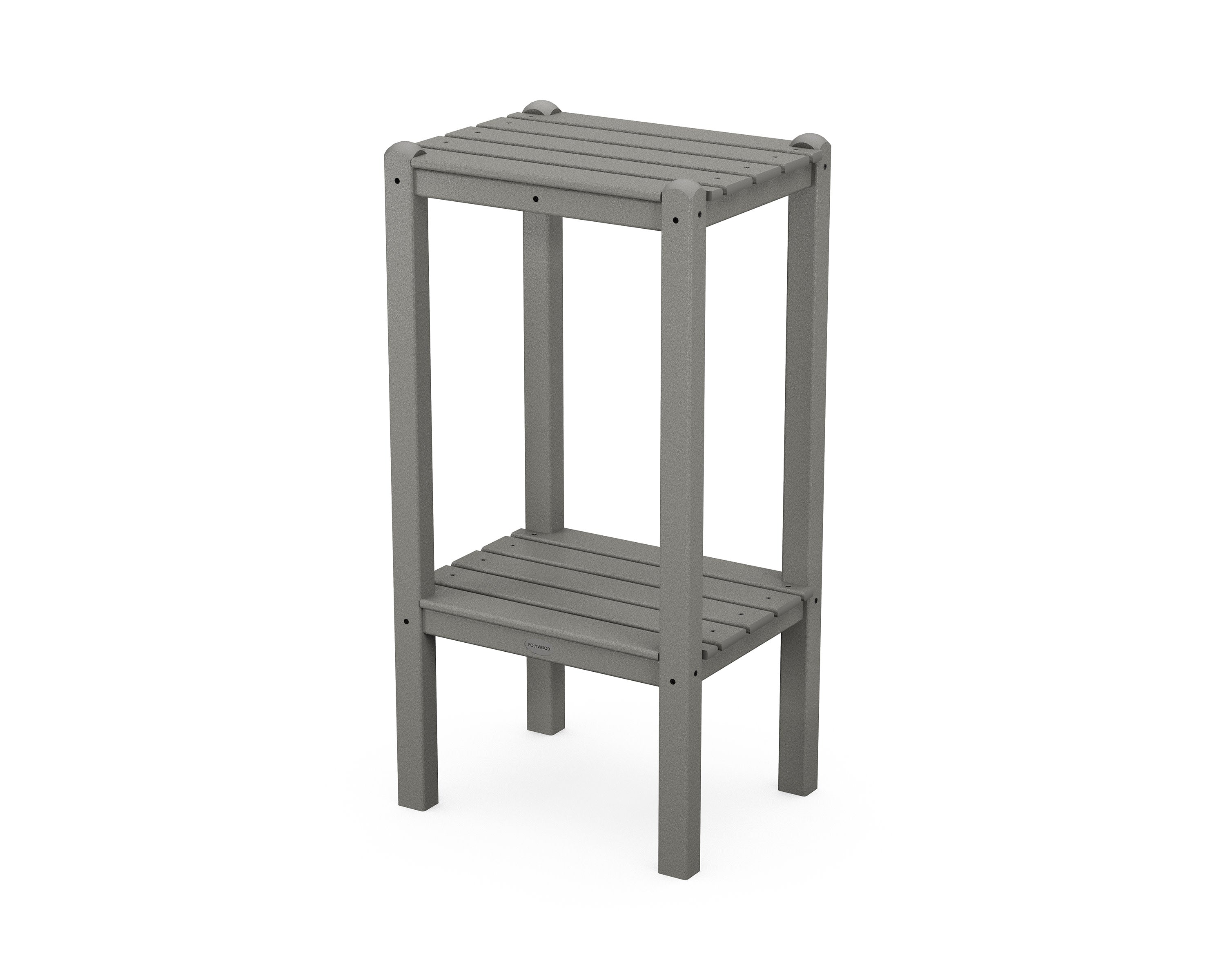Two Shelf Bar Side Table in Slate Grey