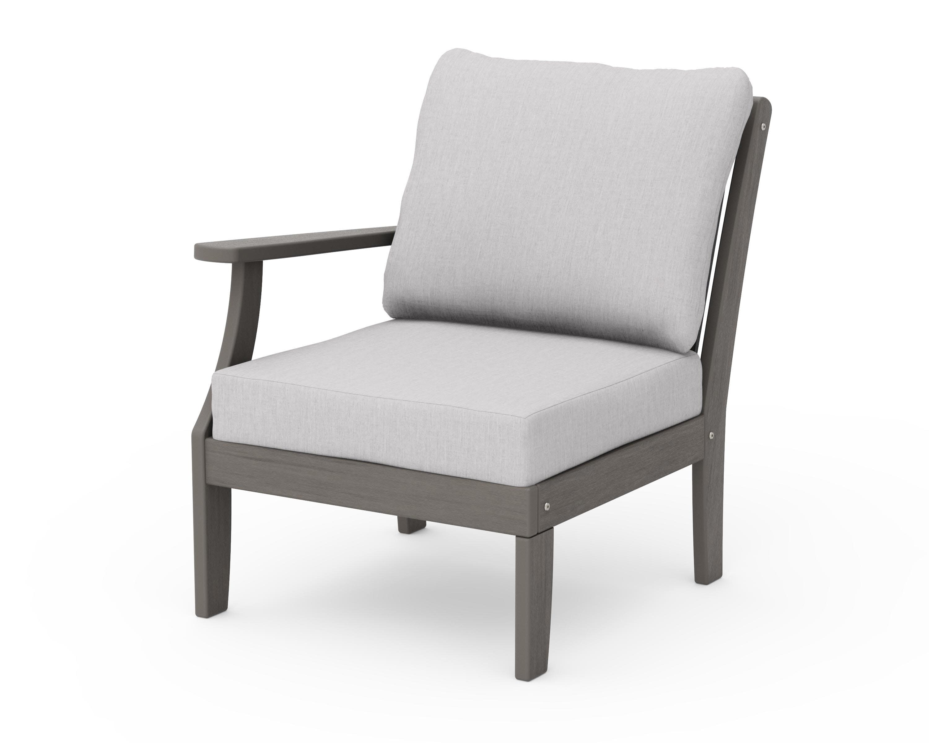 Braxton Modular Left Arm Chair in Driftwood / Granite