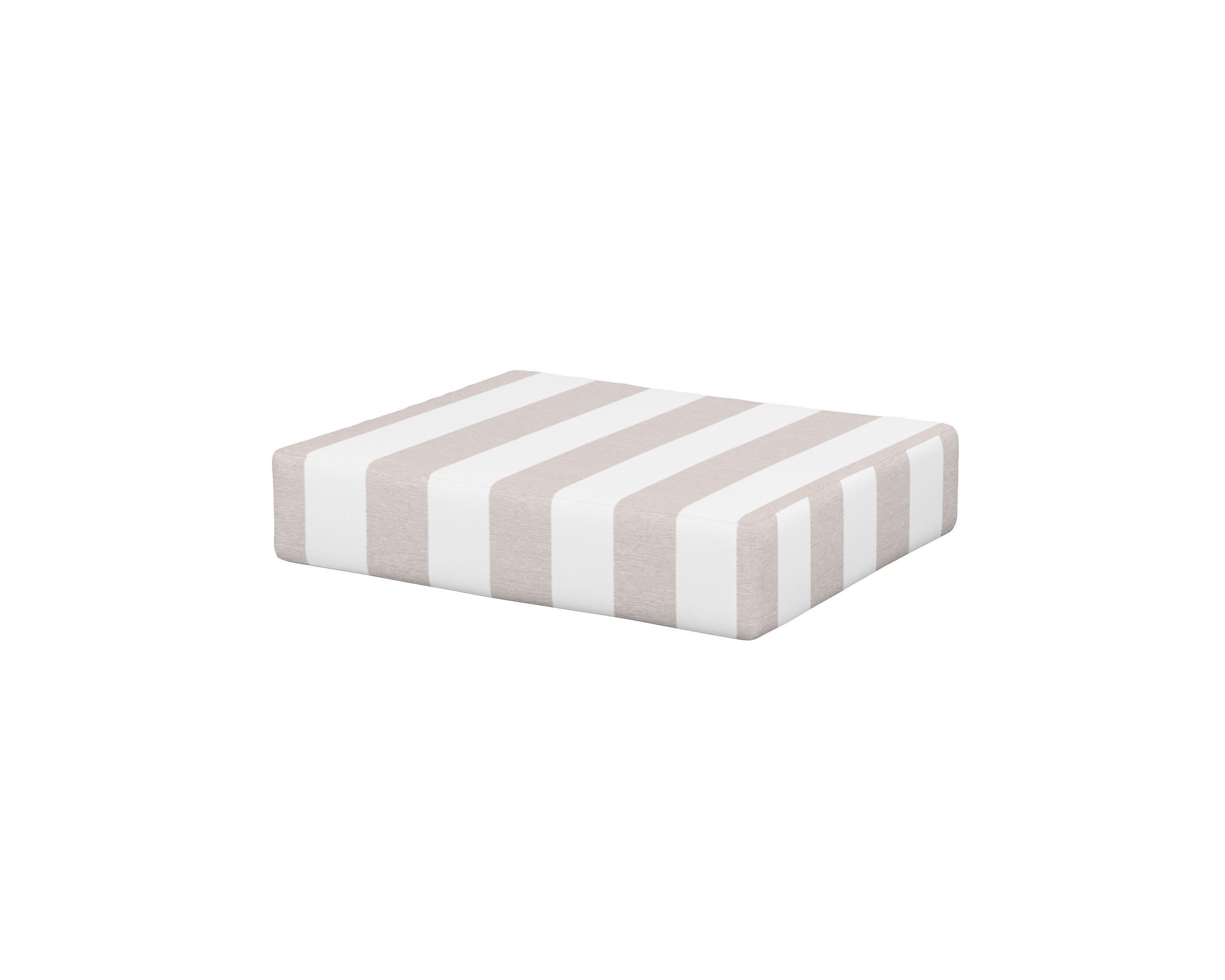 Acadia Ottoman Cushion in Cabana Stripe Dune Burlap