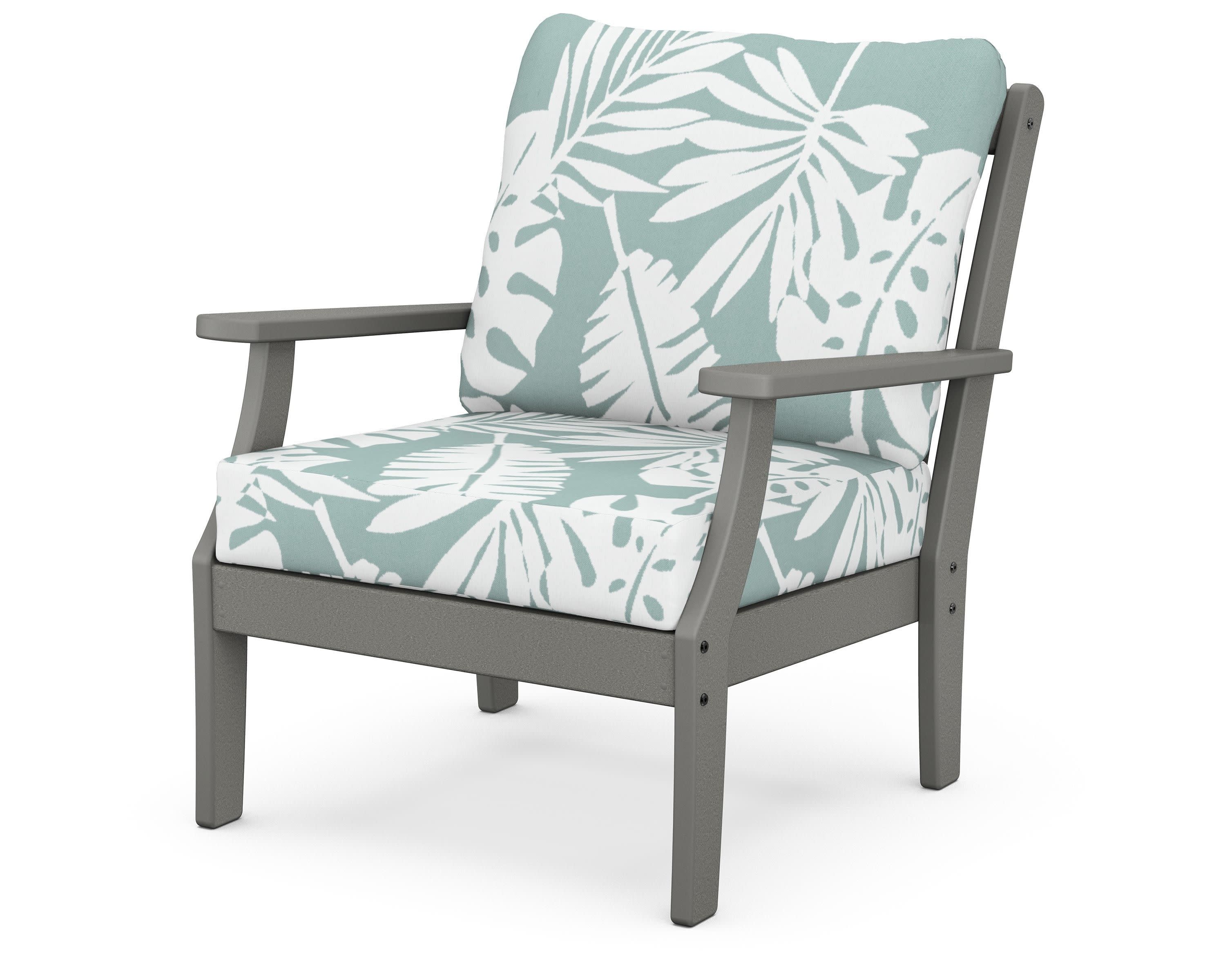 Braxton Deep Seating Chair in Slate Grey / Leaf Glacier Spa