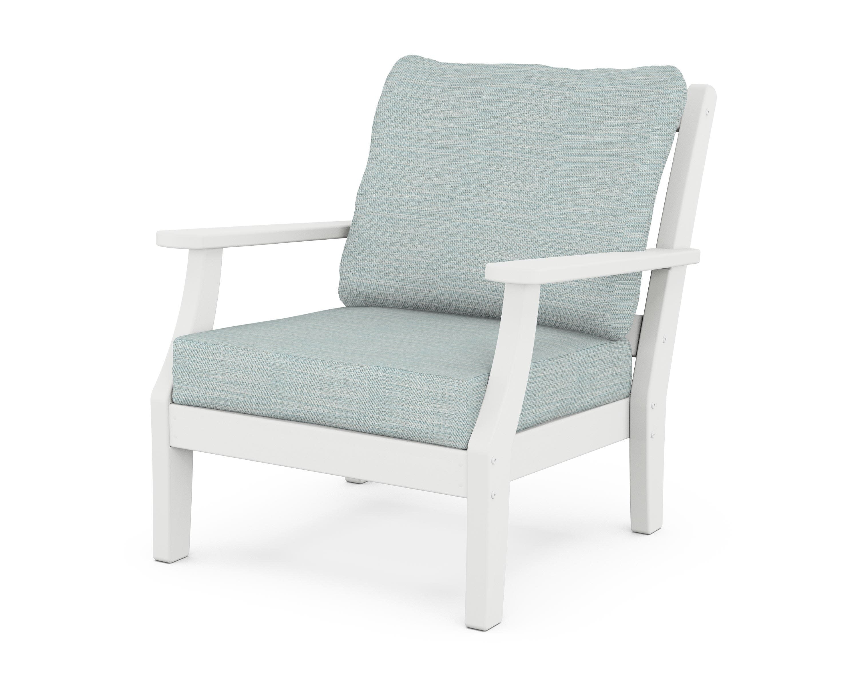 Chinoiserie Deep Seating Chair in White / Soothe Mist