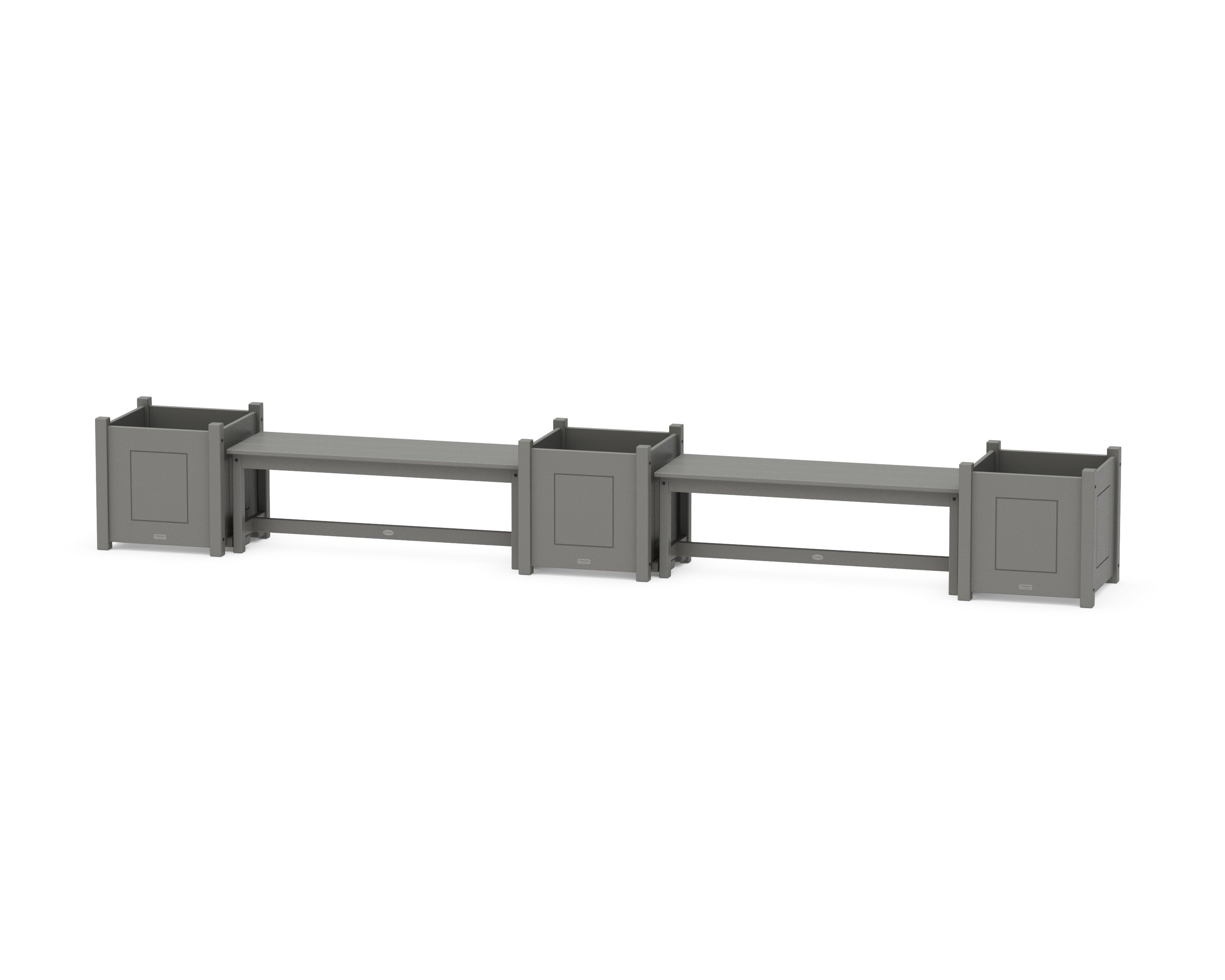 48" Country Living Straight Double Planter Bench Set - Large in Slate Grey