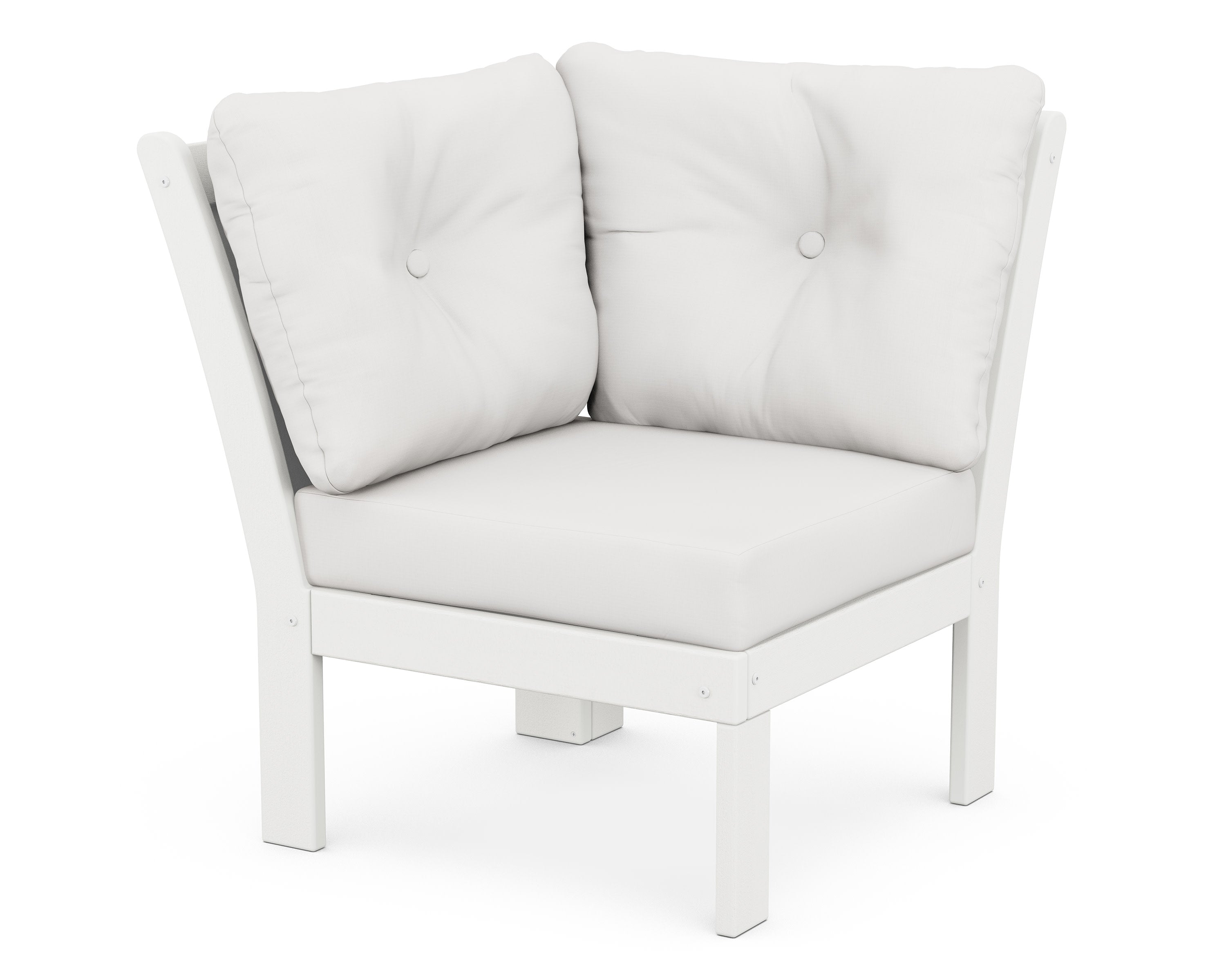 Vineyard Modular Corner Chair in Vintage White / Natural Linen