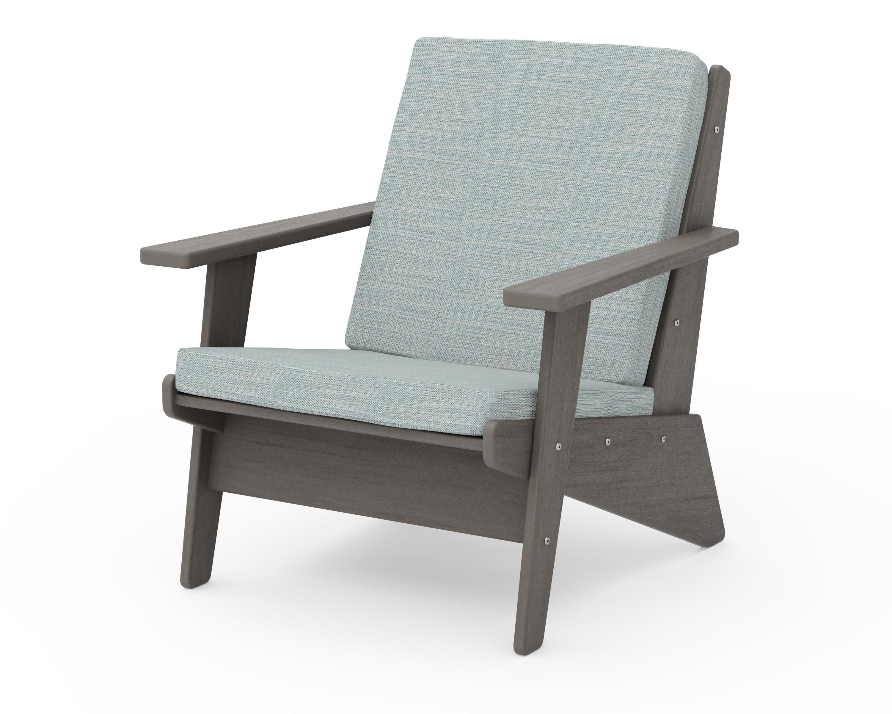 Riviera Modern Lounge Chair in Driftwood / Soothe Mist