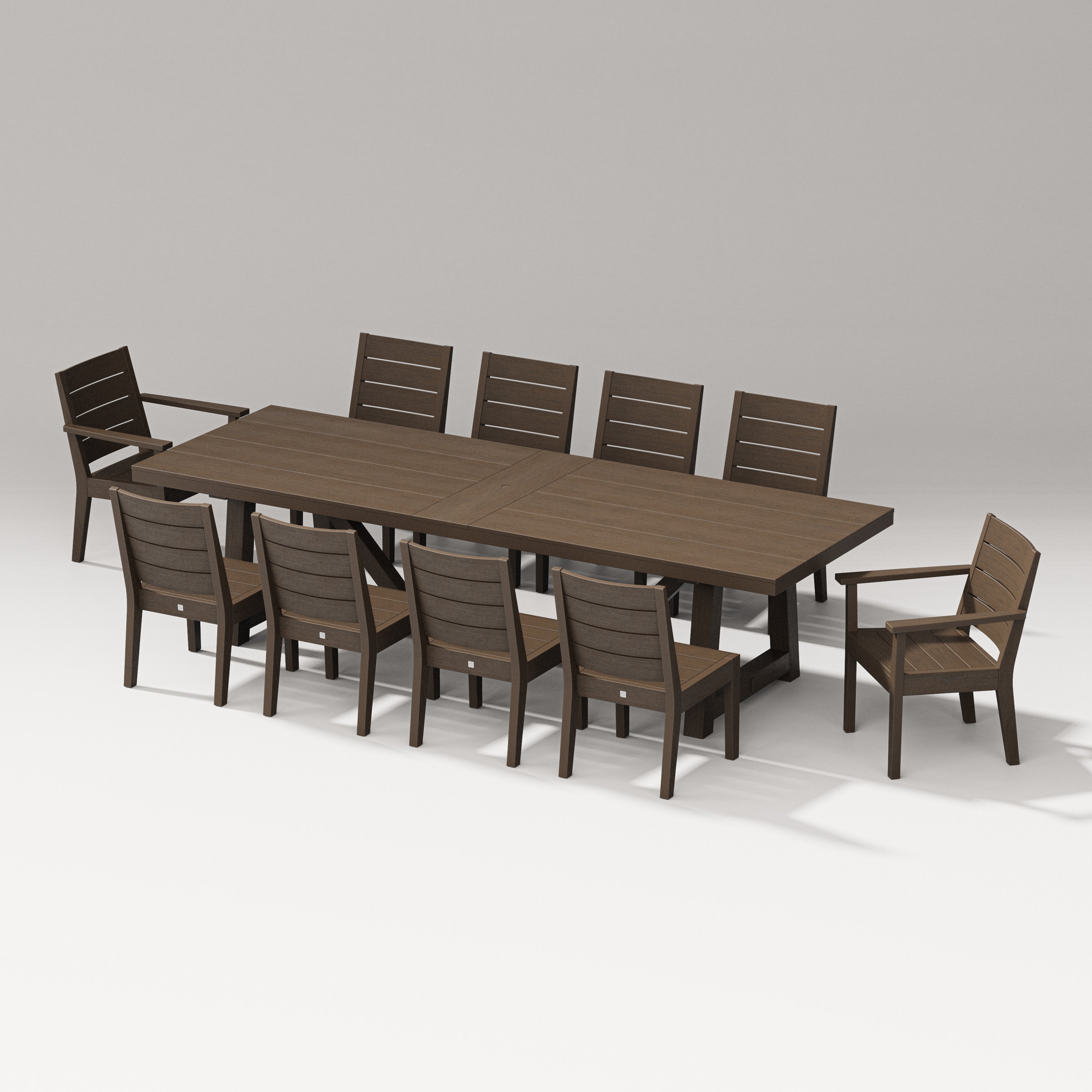 Latitude 11-Piece A-Frame Table Dining Set in Kona