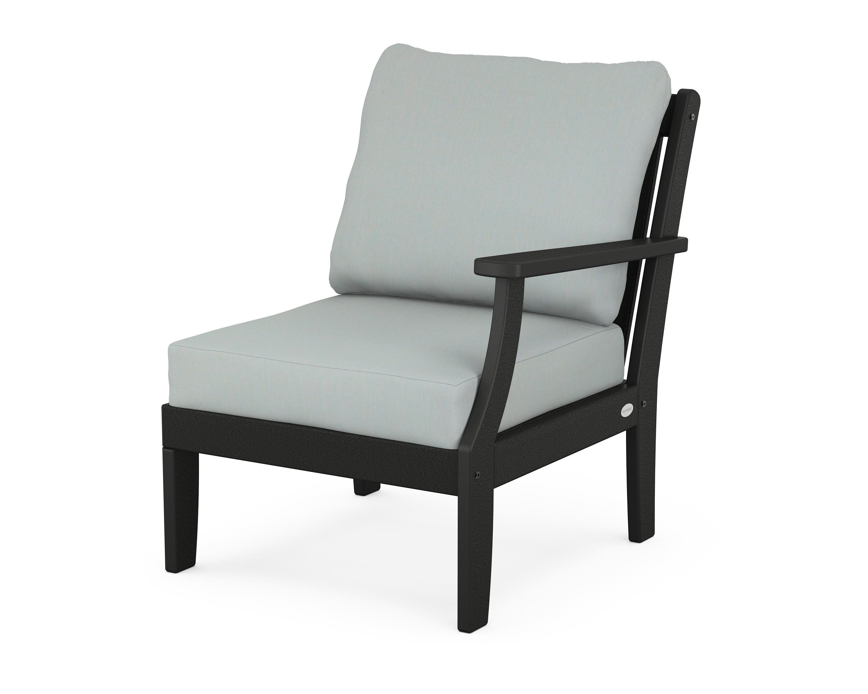 Braxton Modular Right Arm Chair in Black / Spa