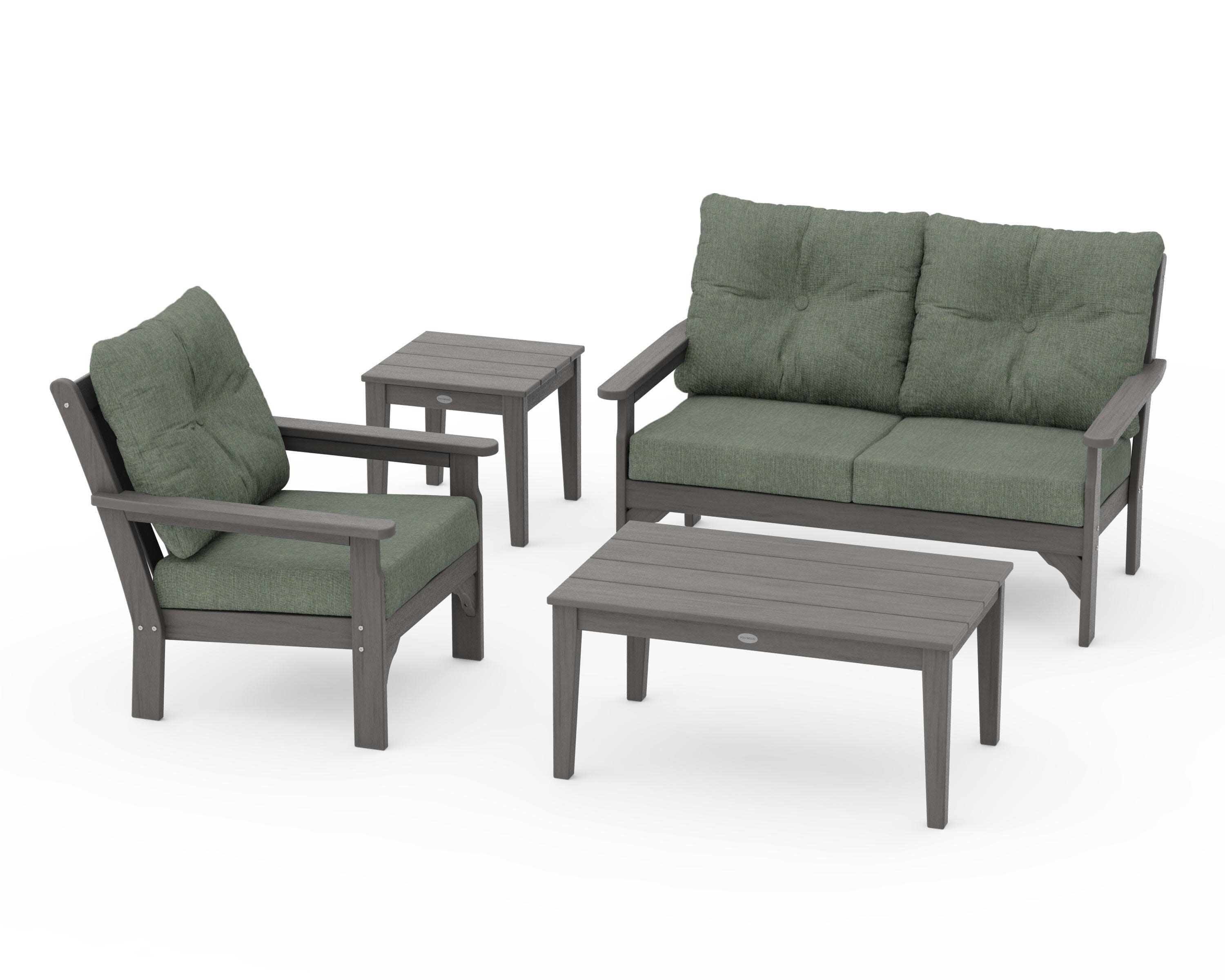 Vineyard 4-Piece Deep Seating Set in Driftwood / Cast Sage