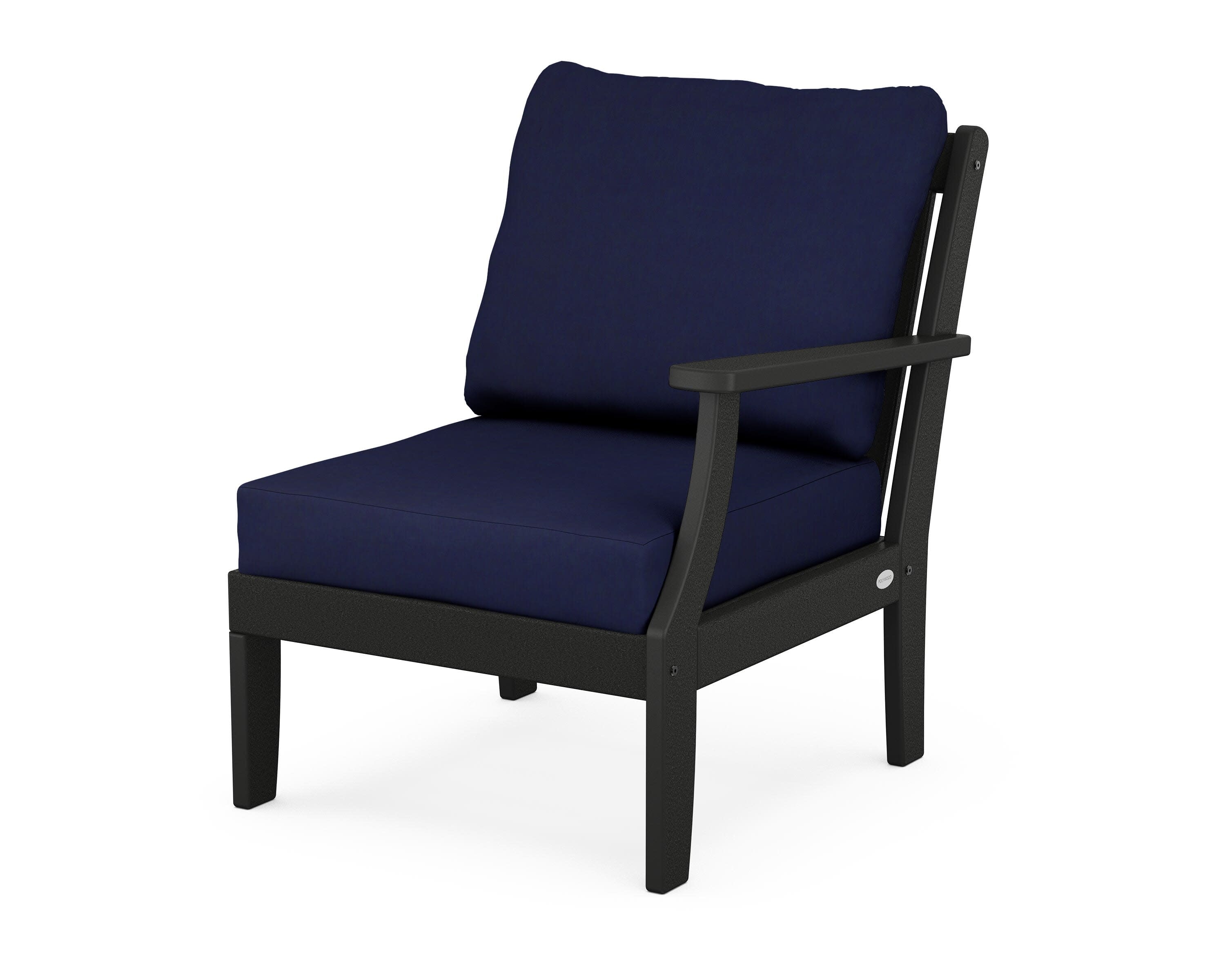 Braxton Modular Right Arm Chair in Black / Navy