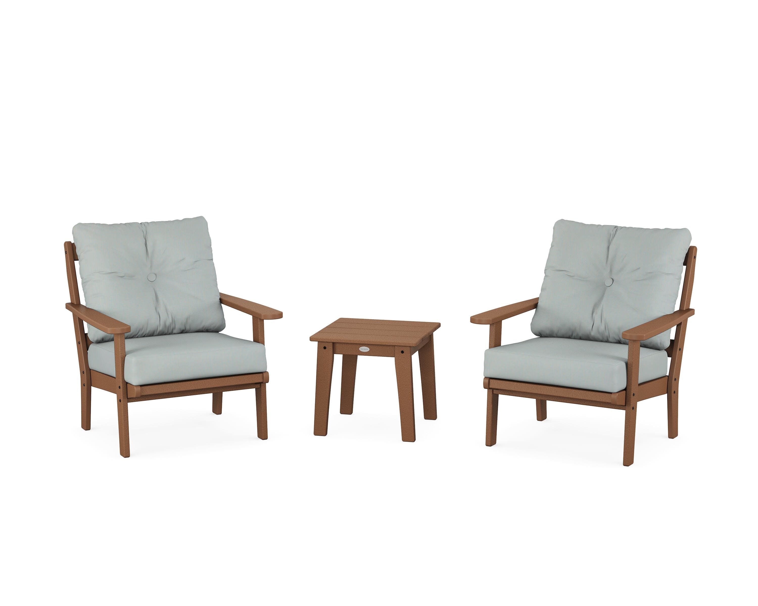 Mission 3-Piece Deep Seating Set in Teak / Spa