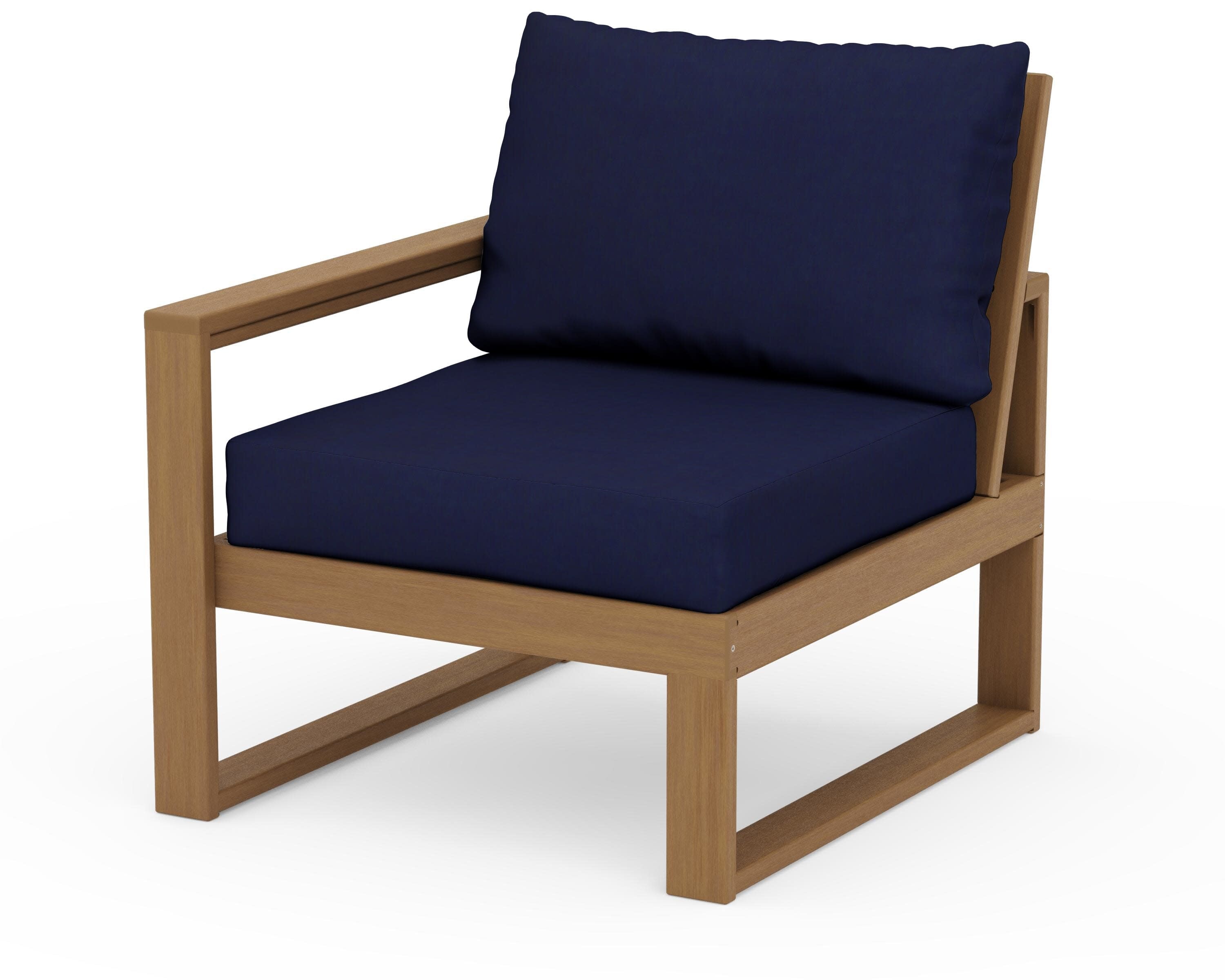EDGE Modular Left Arm Chair in Natural / Navy