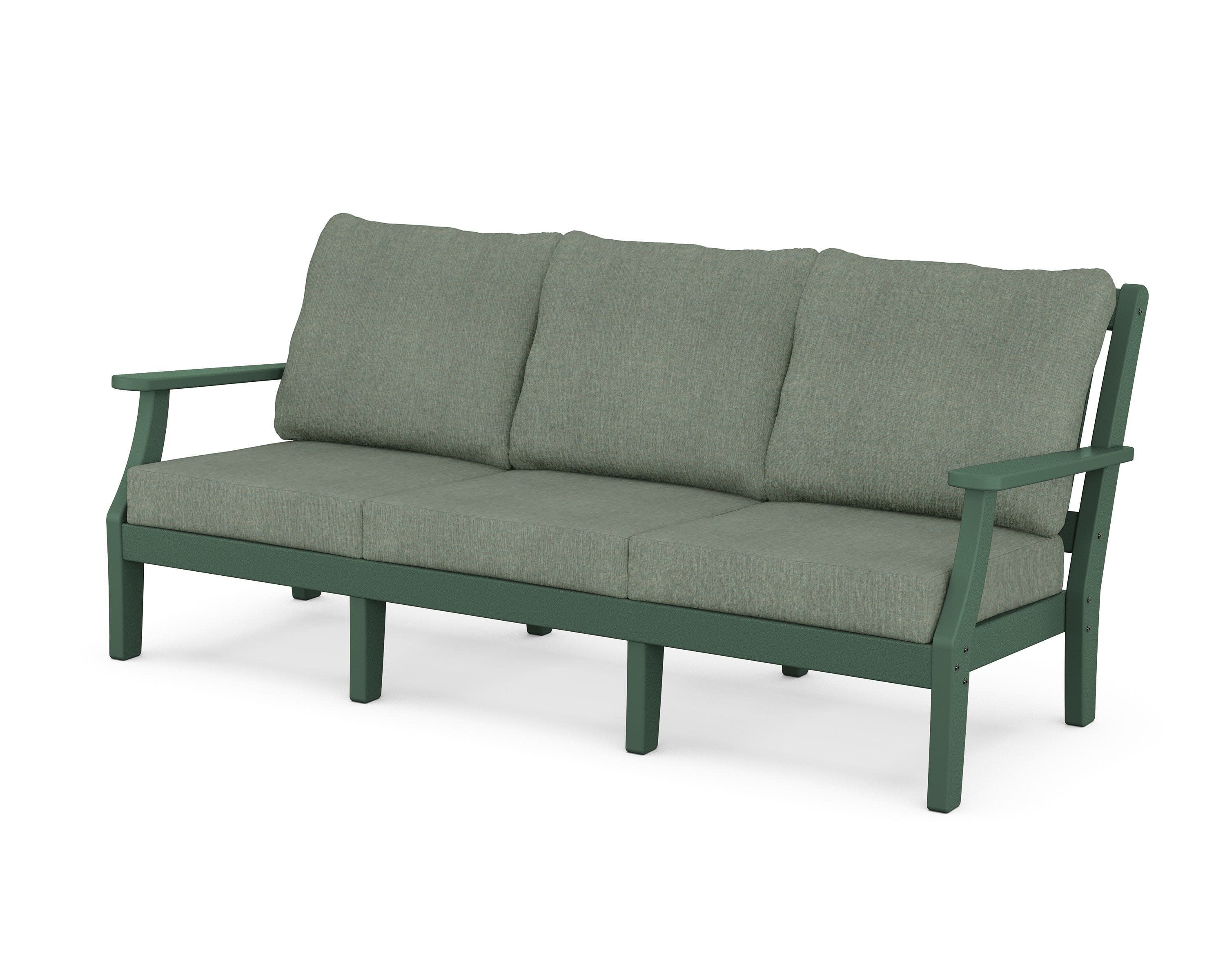 Chinoiserie Deep Seating Sofa in Green / Cast Sage