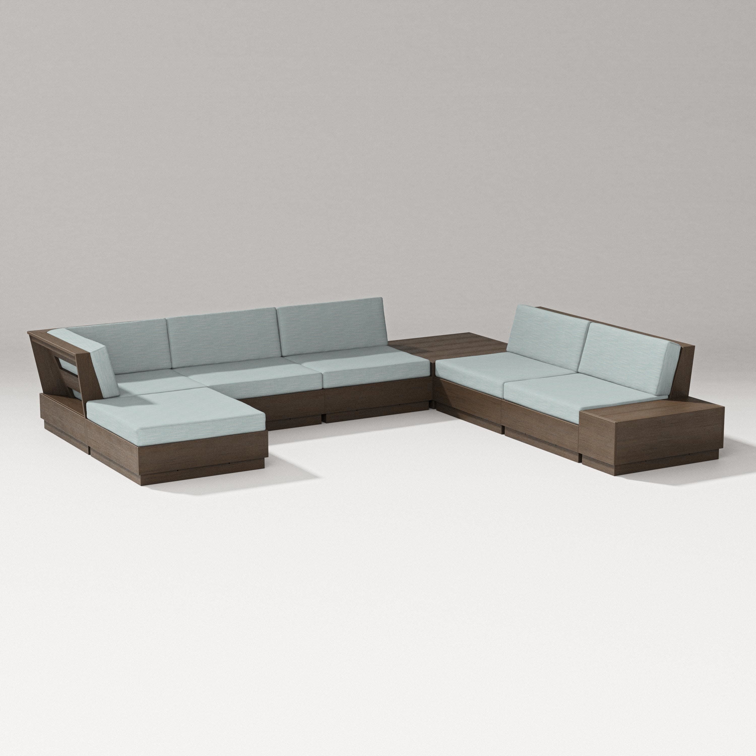 Elevate 8-Piece Corner Sectional in Kona / Soothe Mist