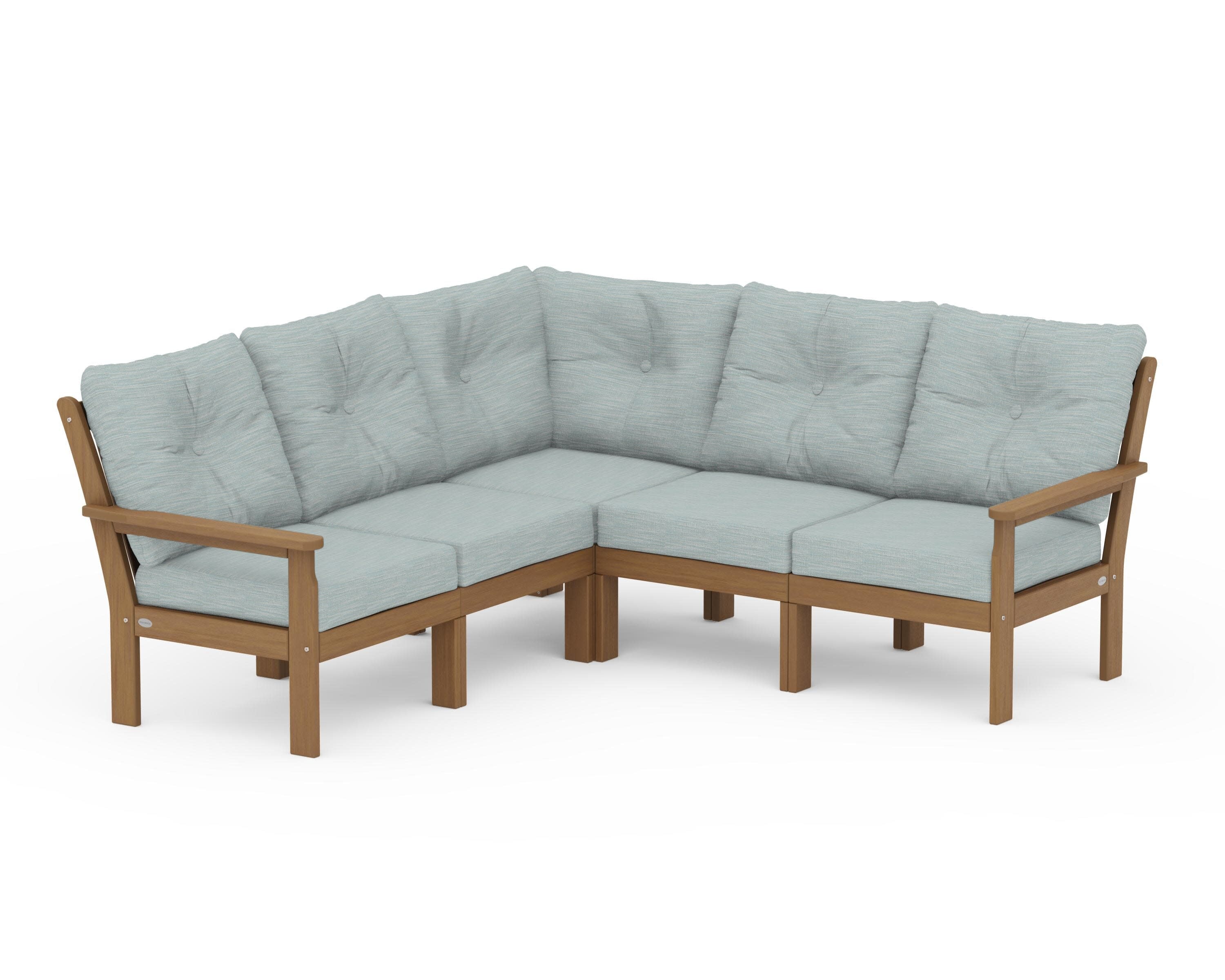 Vineyard 5-Piece Sectional in Natural / Soothe Mist