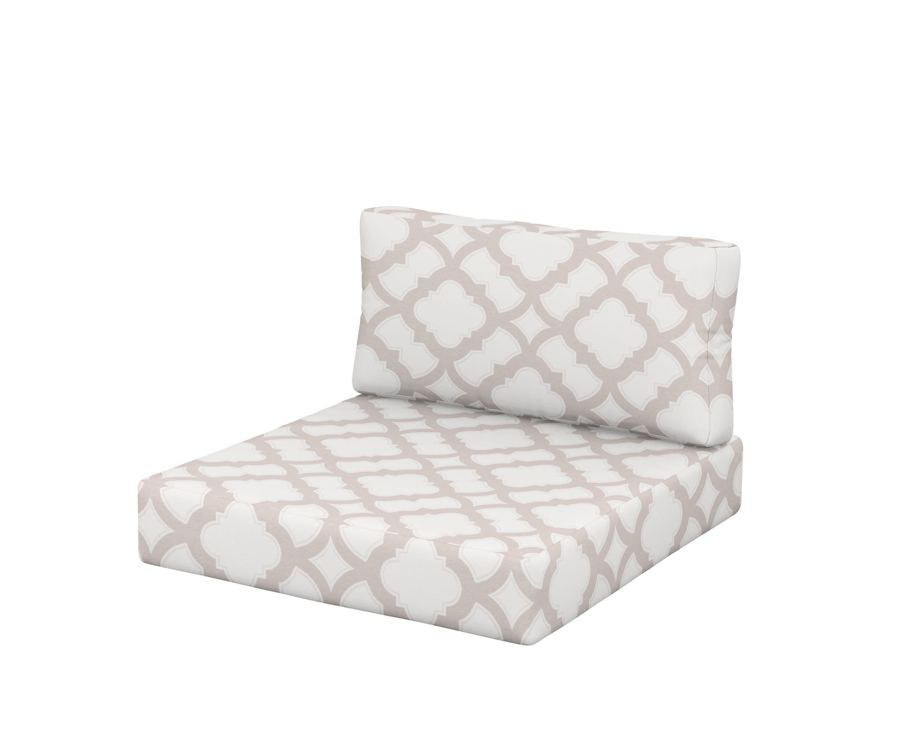 Acadia Back/Seat Cushion Set in Trellis Dune Burlap