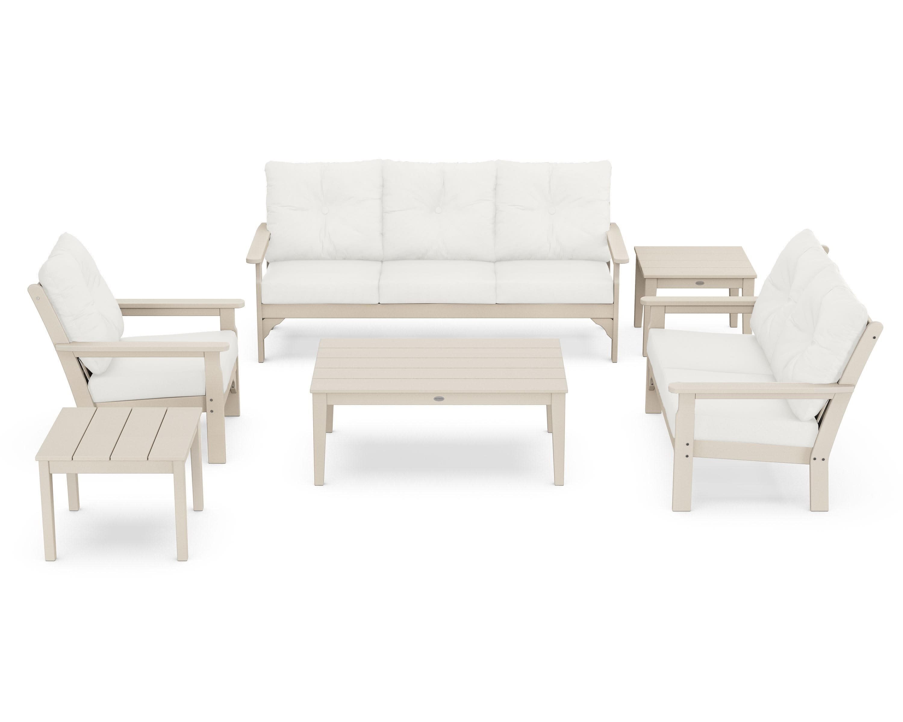 Vineyard 6-Piece Deep Seating Set in Sand / Natural Linen