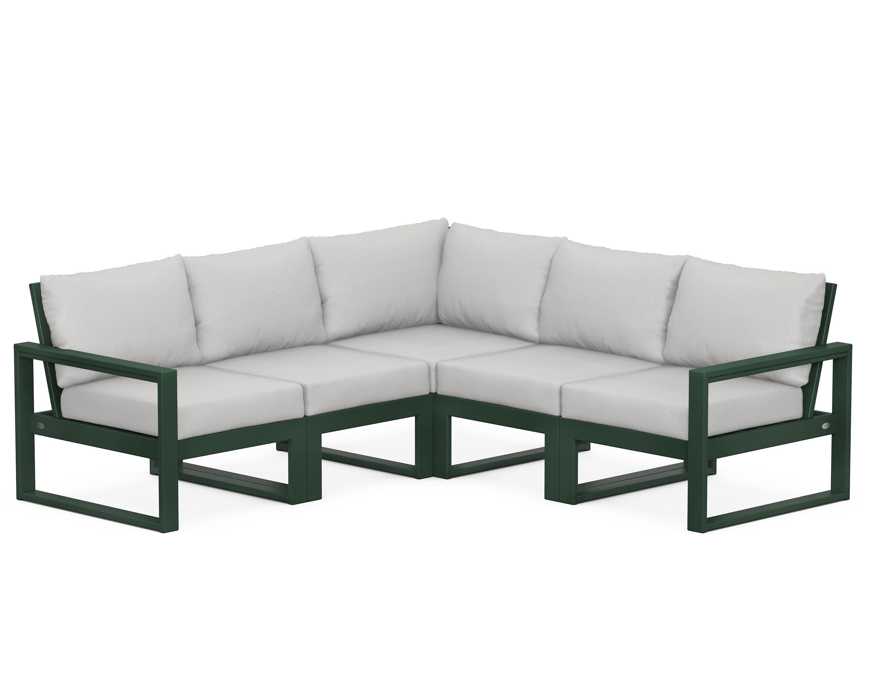 EDGE 5-Piece Modular Deep Seating Set in Green / Diamond in the Rough