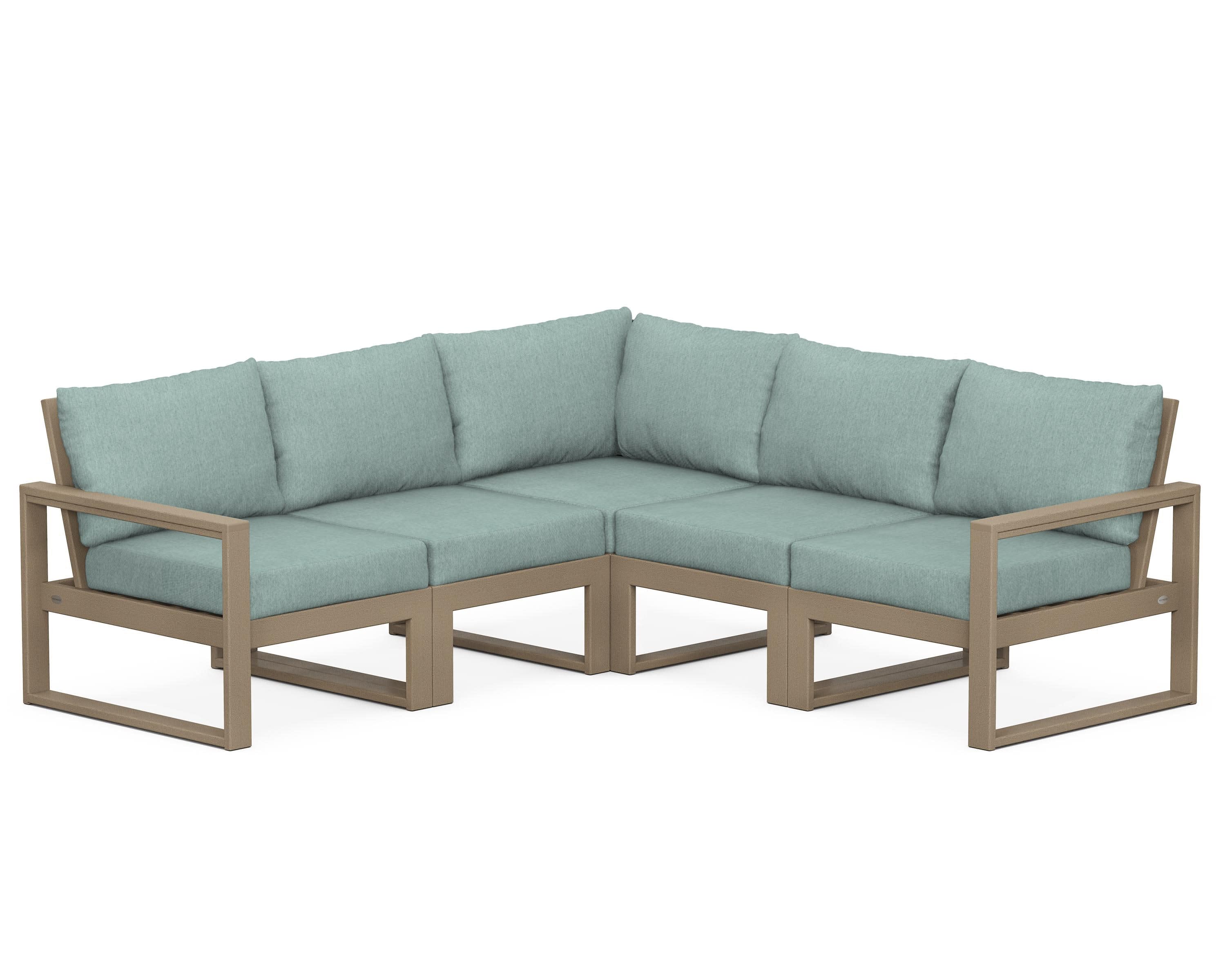 EDGE 5-Piece Modular Deep Seating Set in Vintage Sahara / Glacier Spa