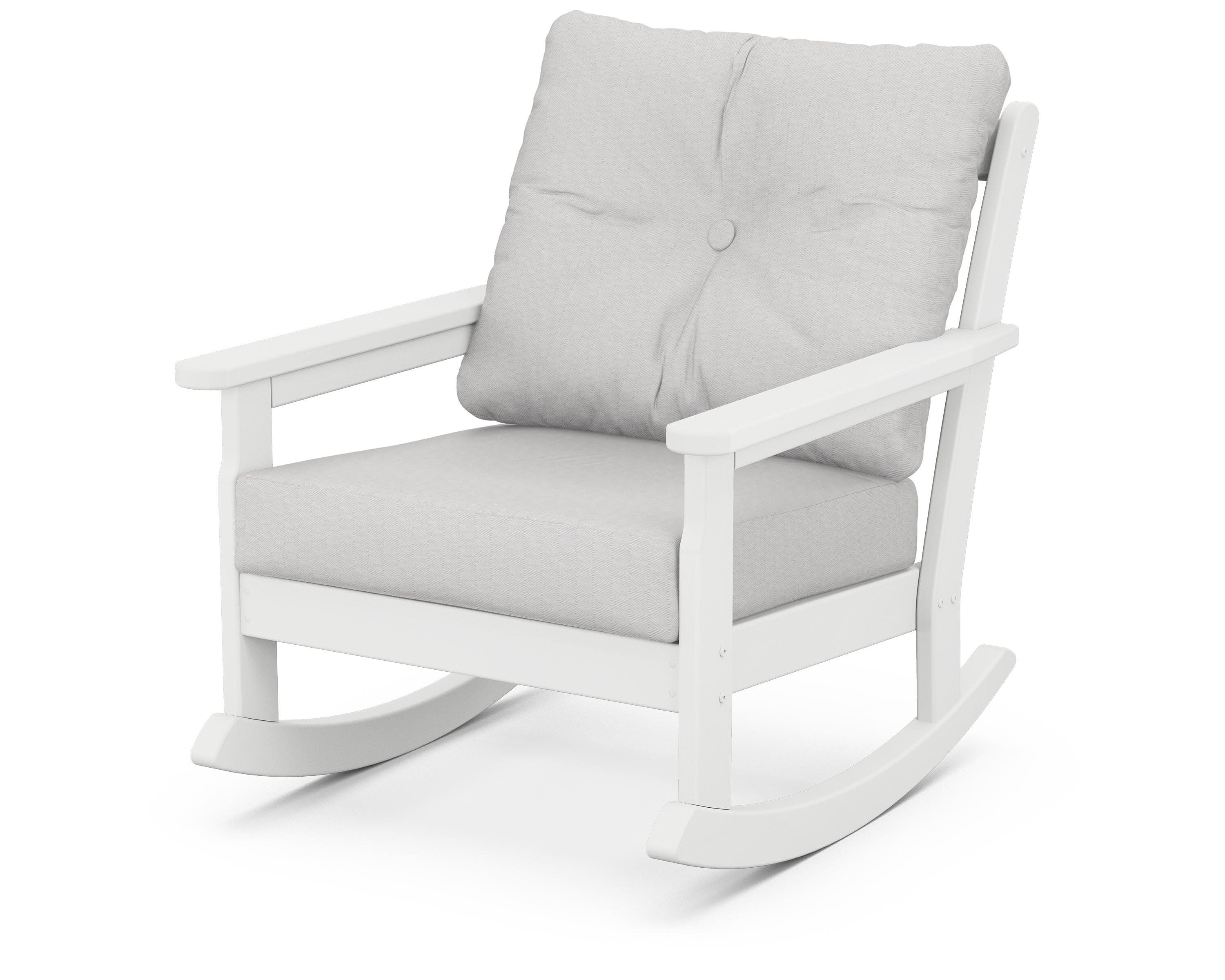 Vineyard Deep Seating Rocking Chair in White / Diamond in the Rough