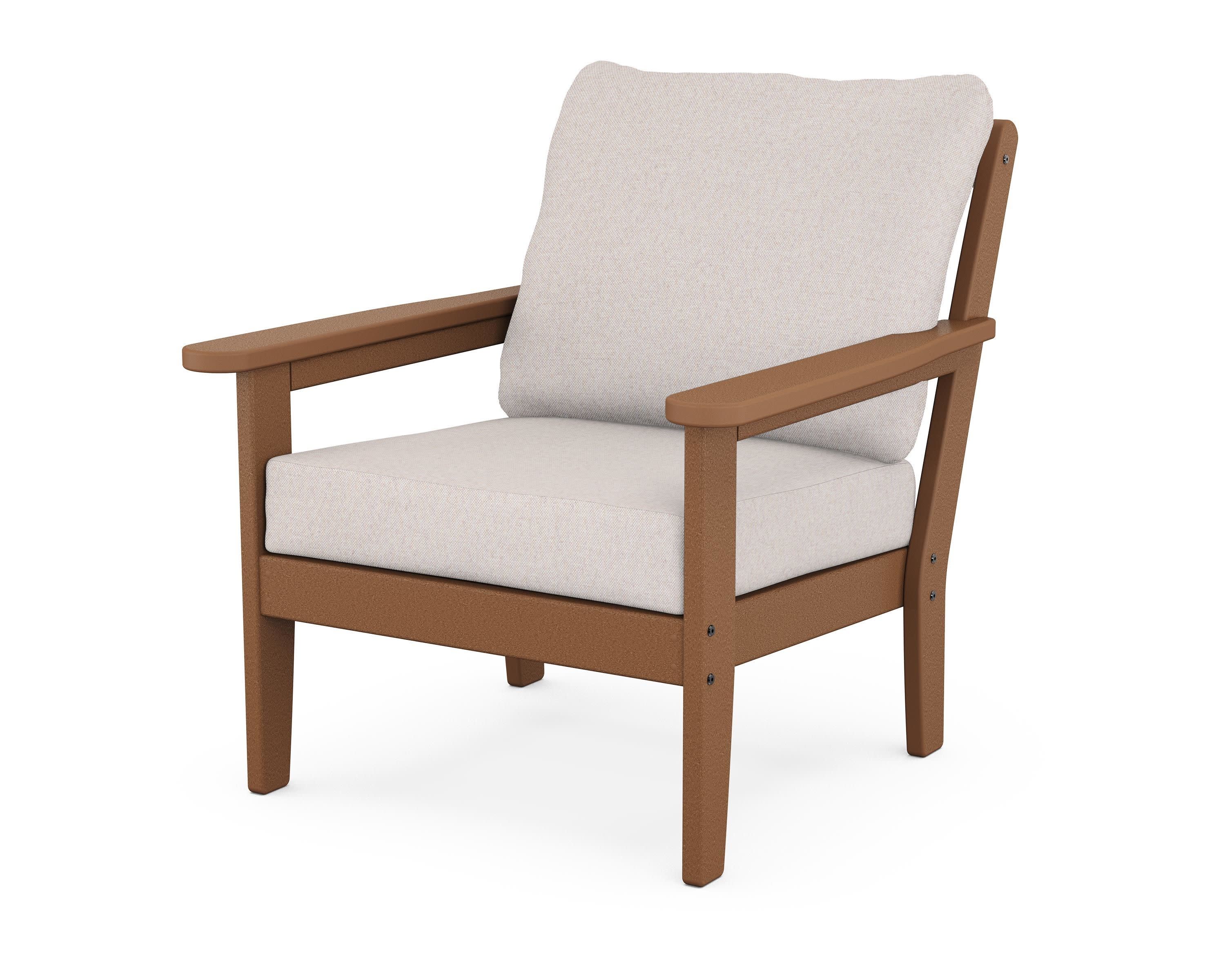 Cottage Deep Seating Chair in Teak / Dune Burlap