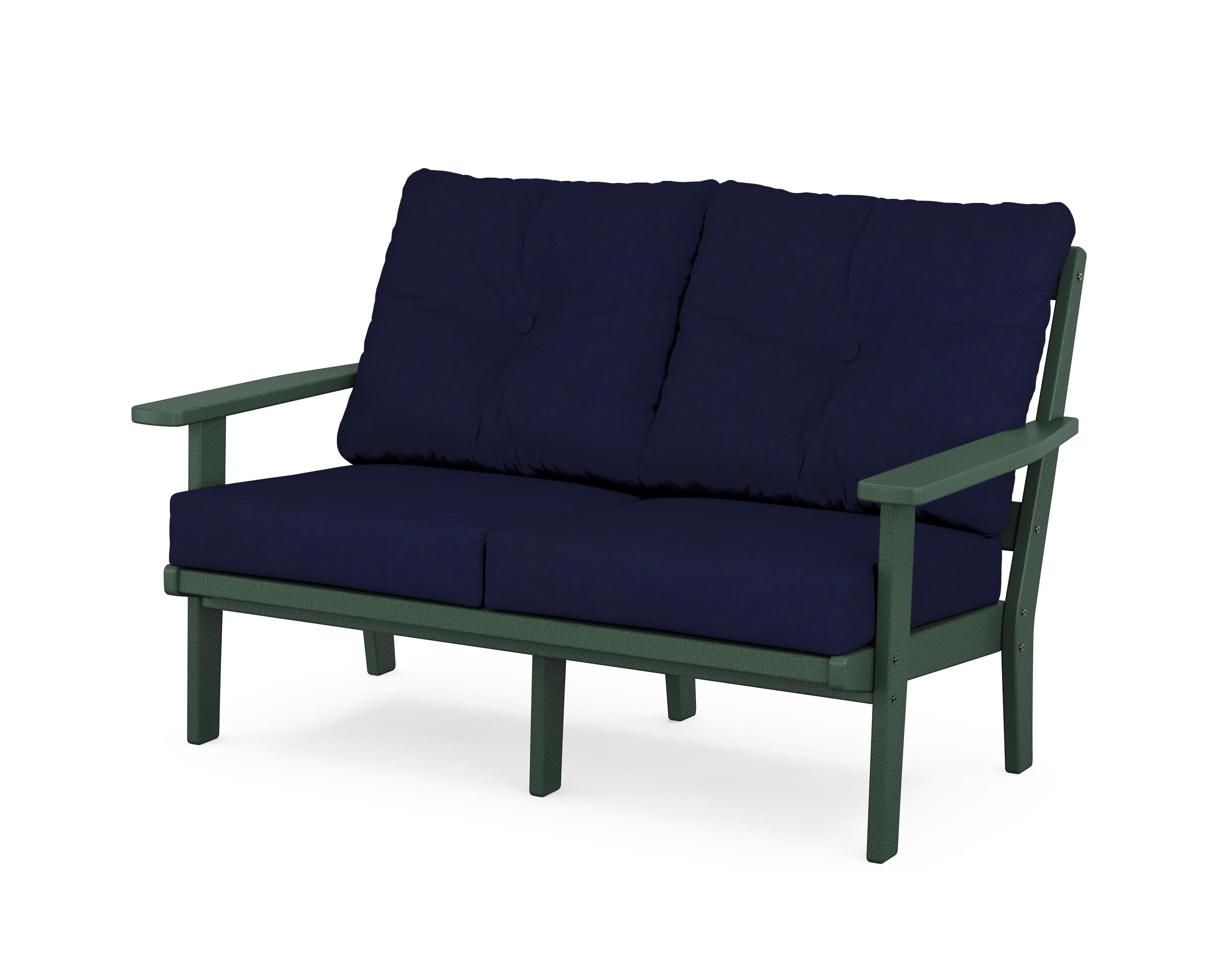 Oxford Deep SeatingLoveseat in Green / Navy