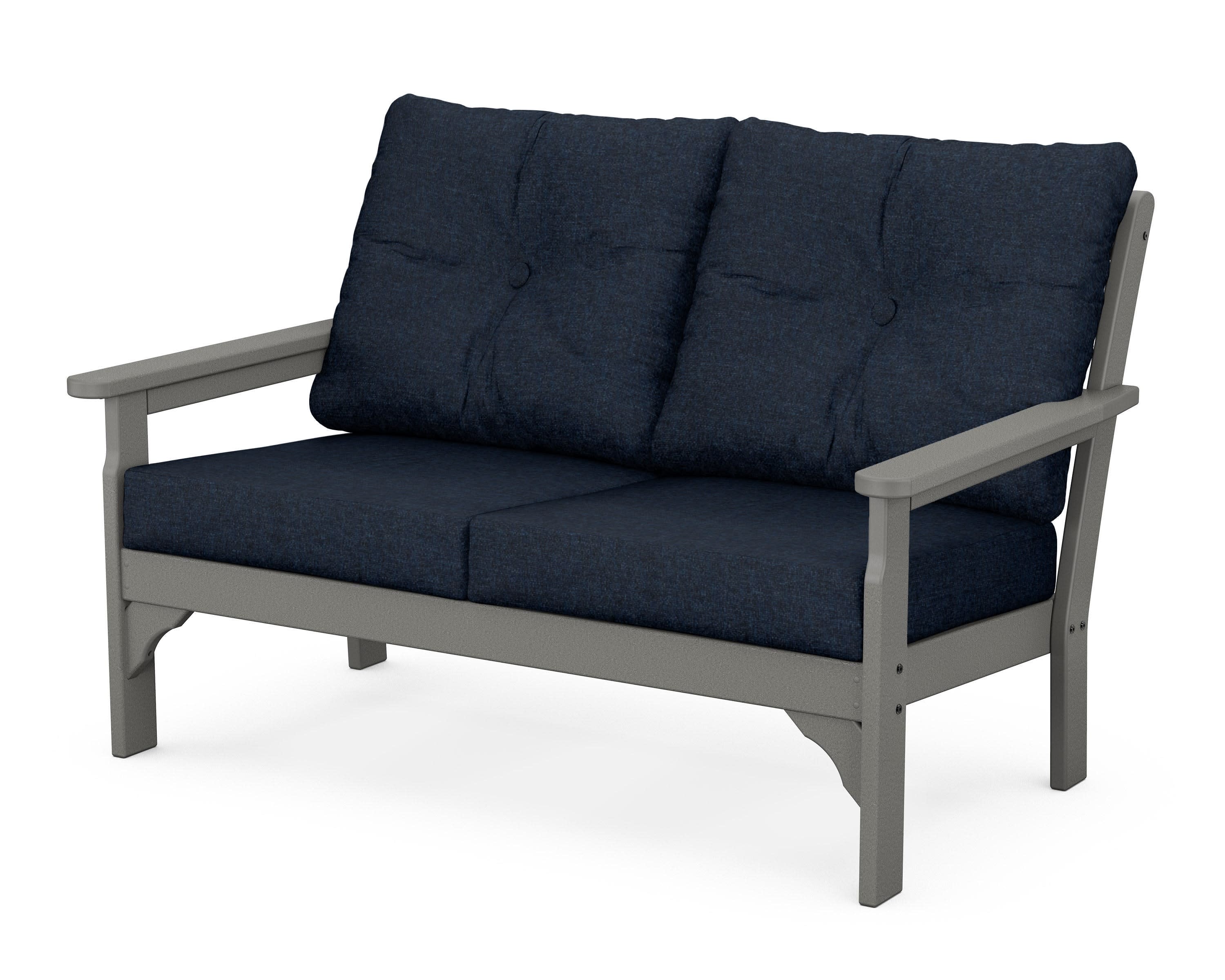 Vineyard Deep Seating Loveseat in Slate Grey / Marine Indigo