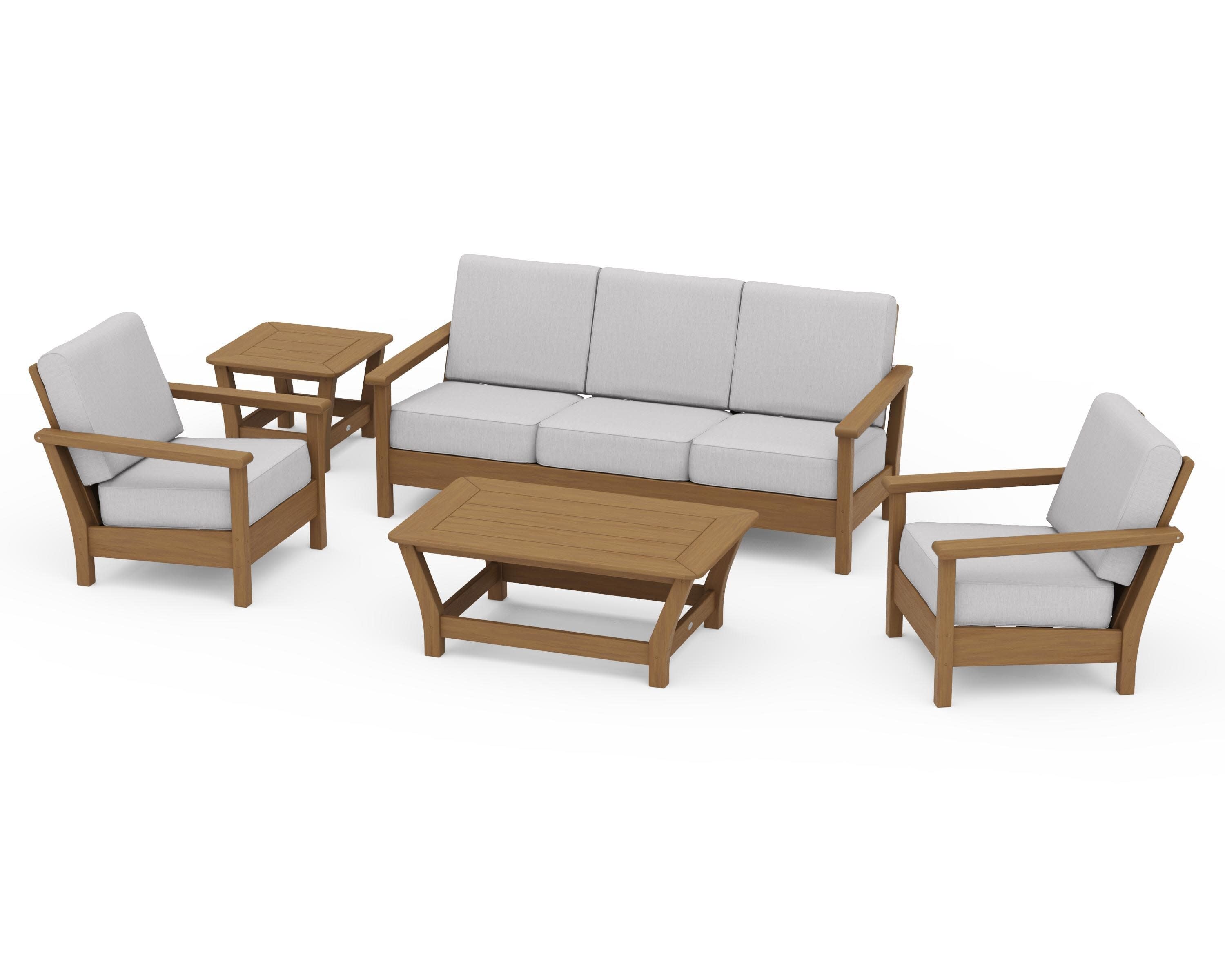 Harbour 5-Piece Deep Seating Set in Natural / Granite