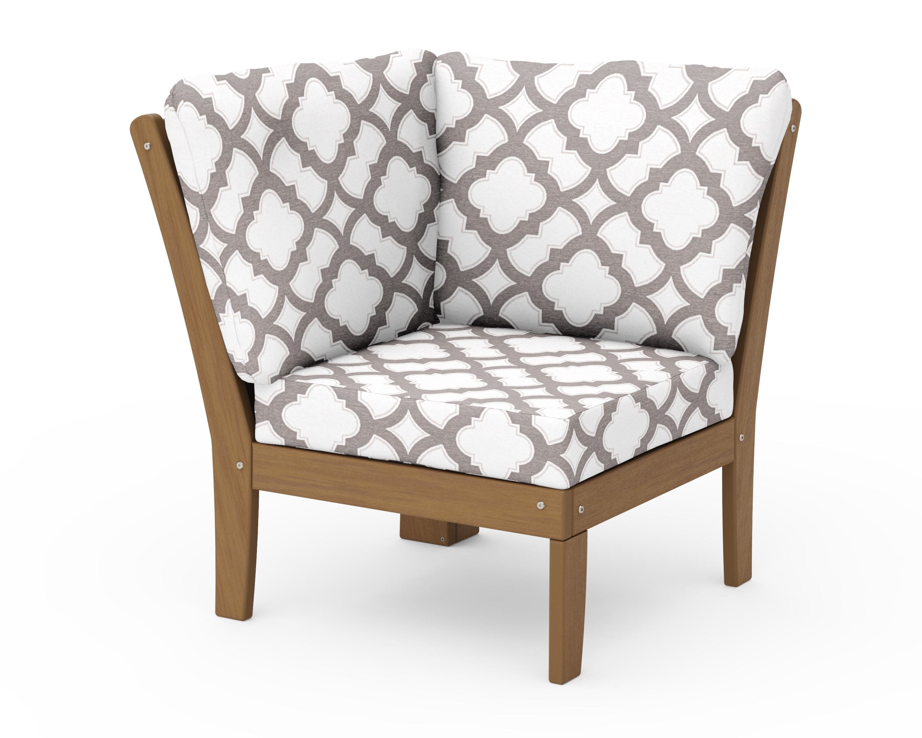 Braxton Modular Corner Chair in Natural / Trellis Grey Mist