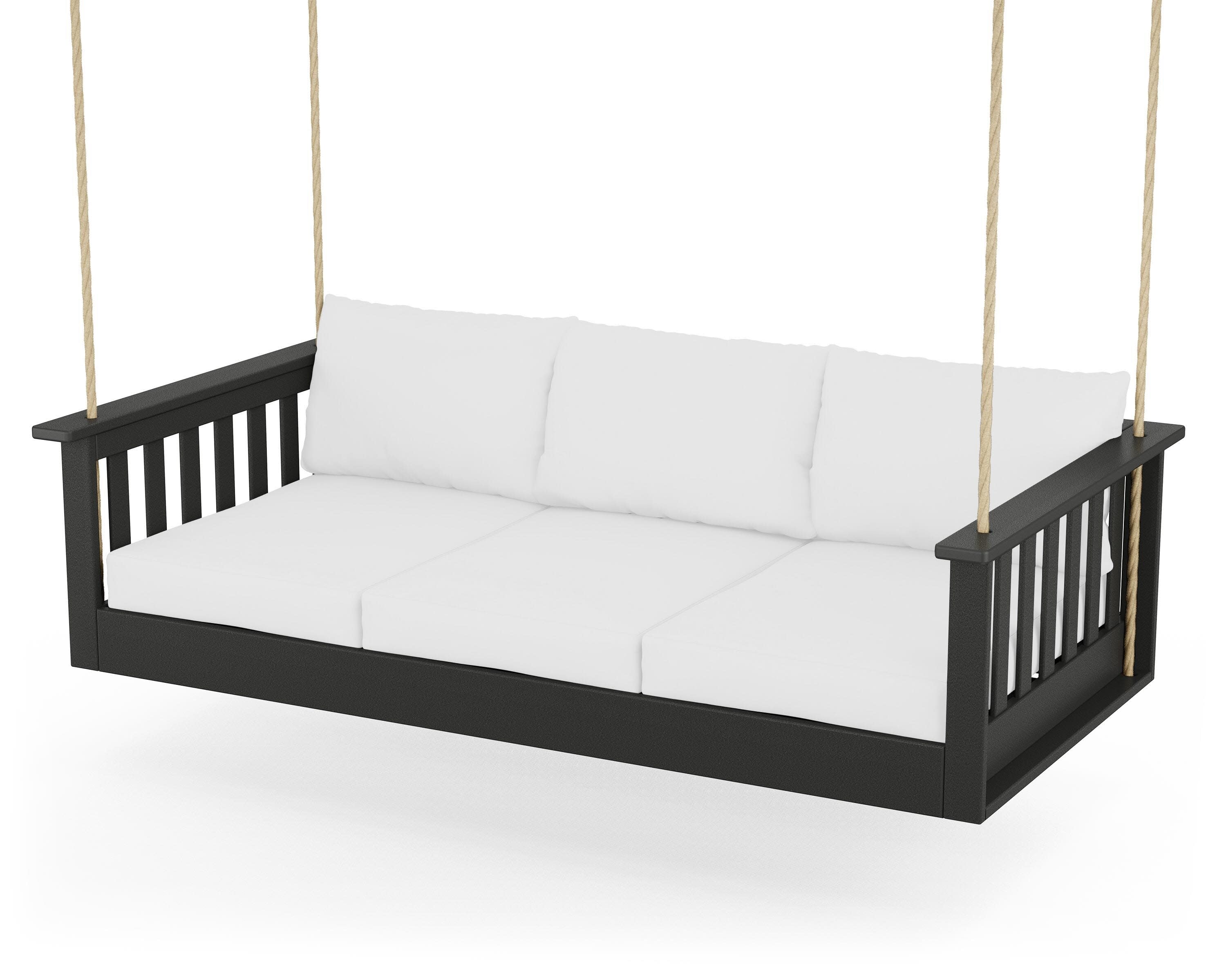 Vineyard Daybed Swing in Black / Natural