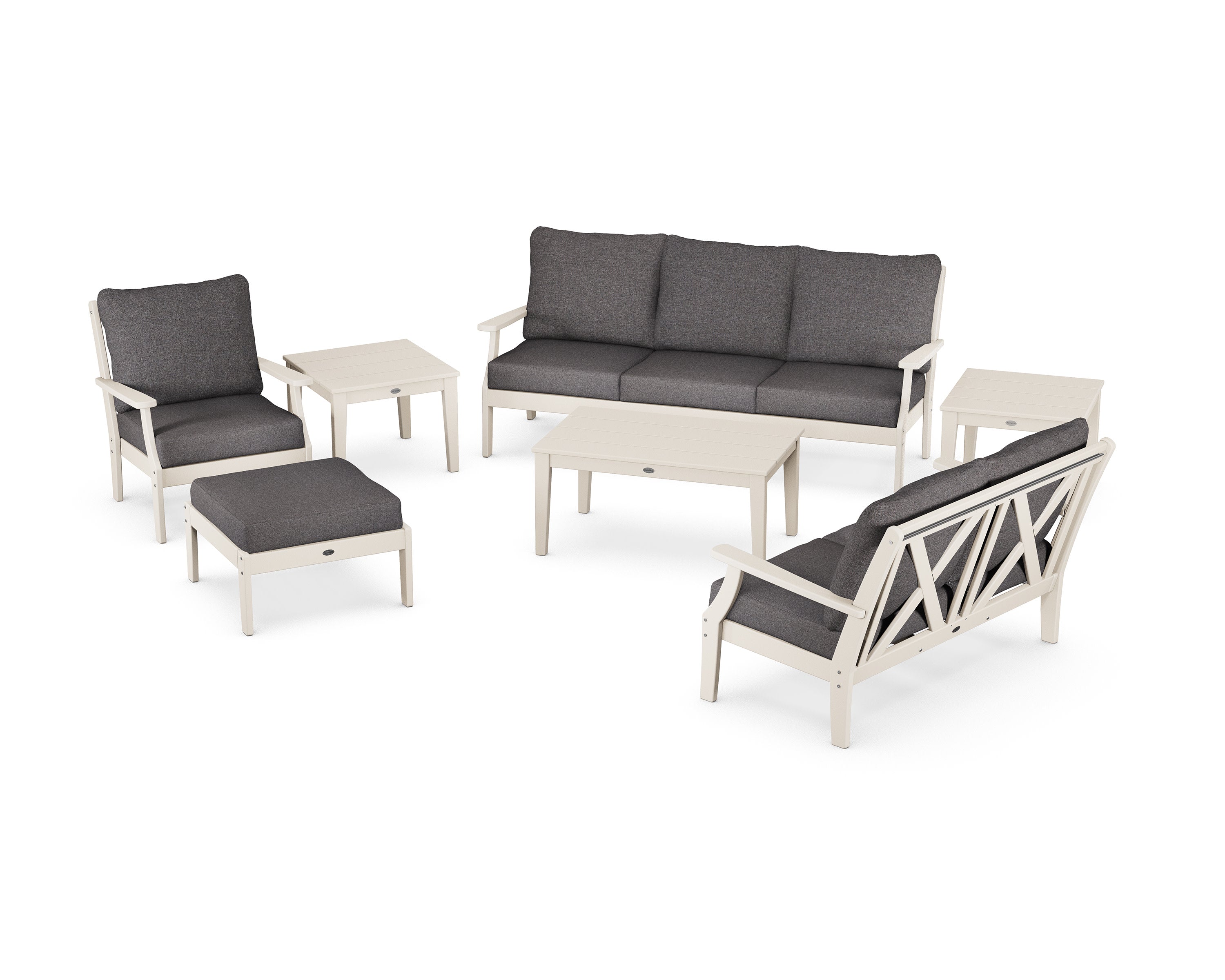 Braxton 7-Piece Deep Seating Set in Sand / Ash Charcoal