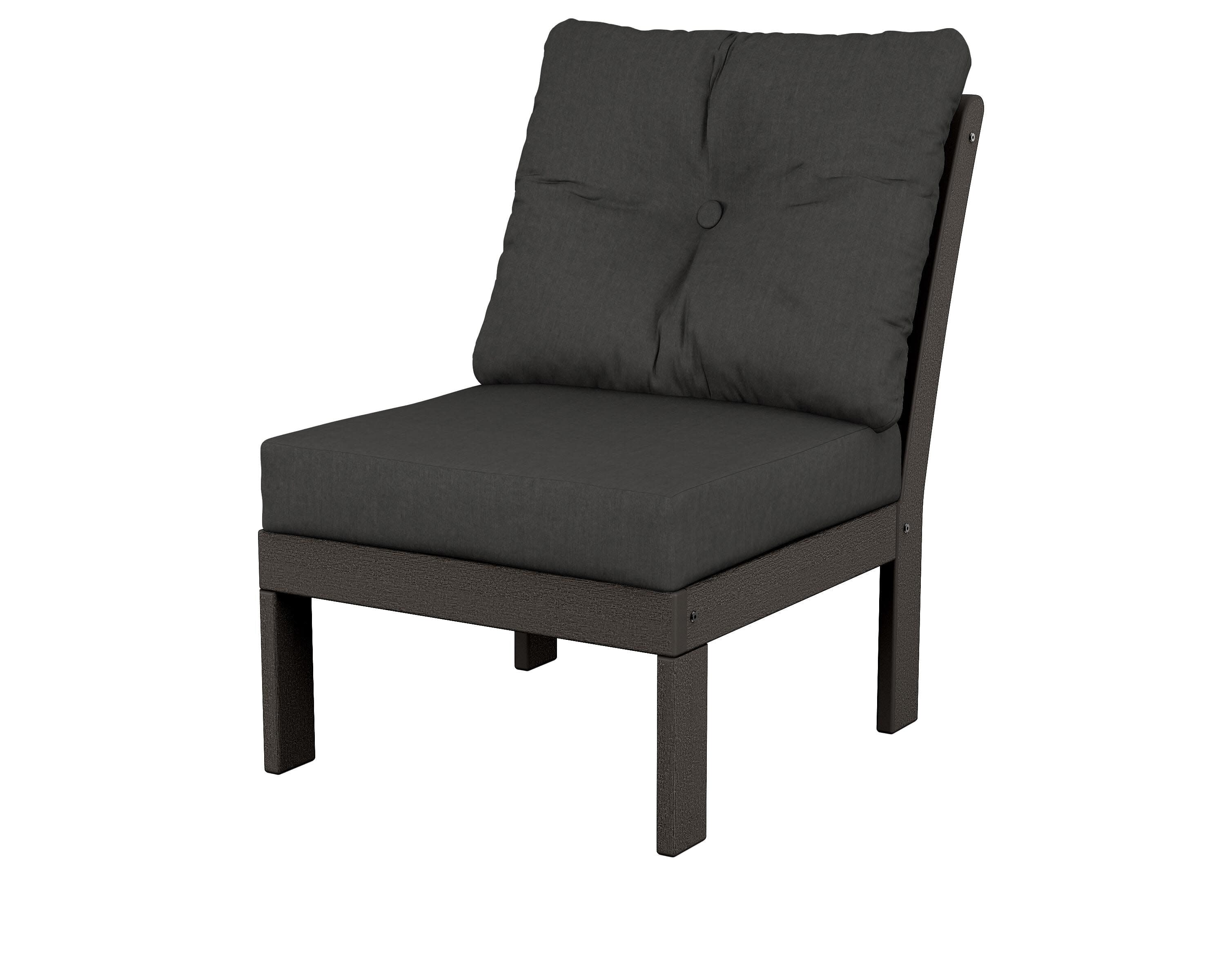 Vineyard Modular Armless Chair in Vintage Coffee / Spectrum Carbon