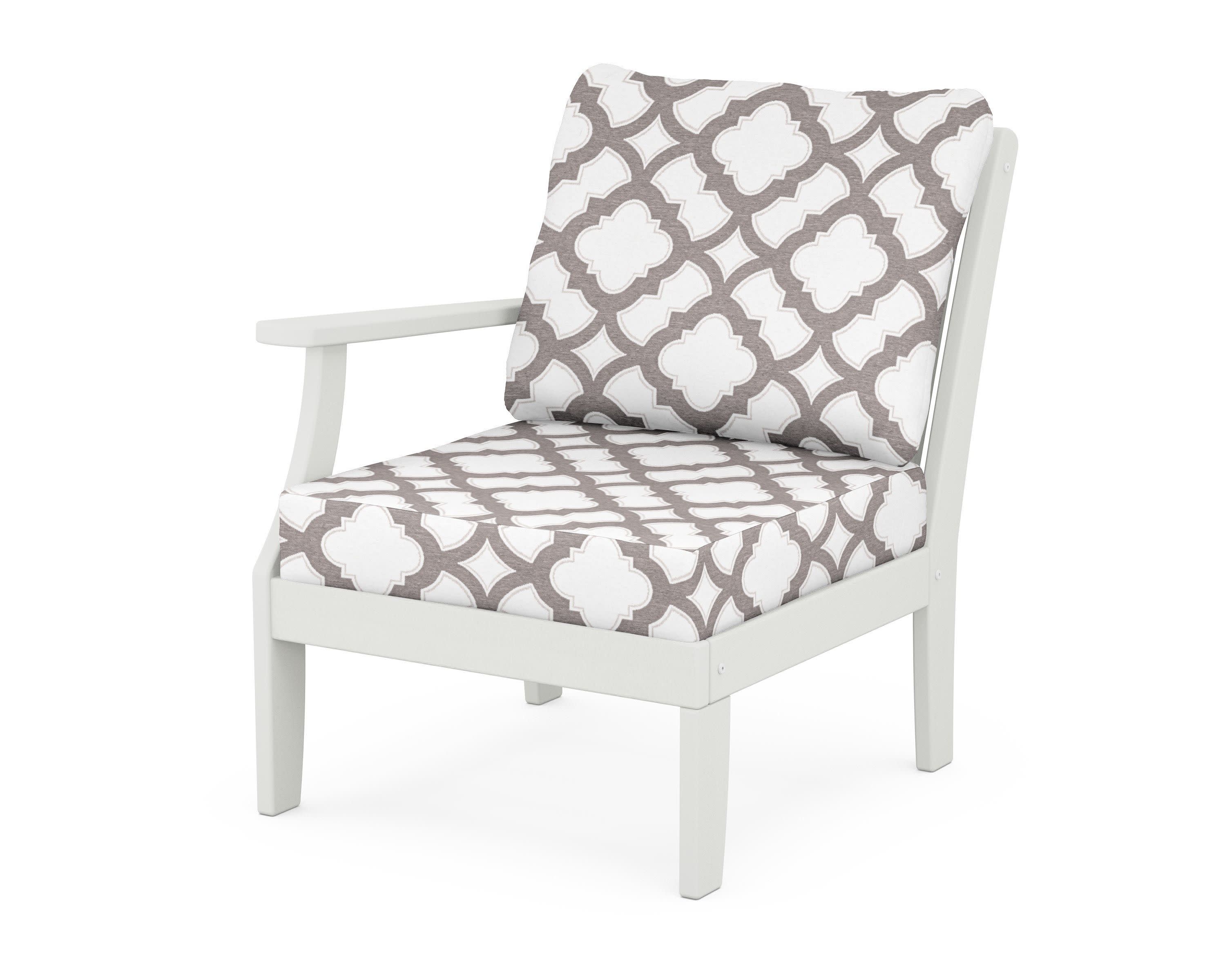 Braxton Modular Left Arm Chair in Vintage White / Trellis Grey Mist