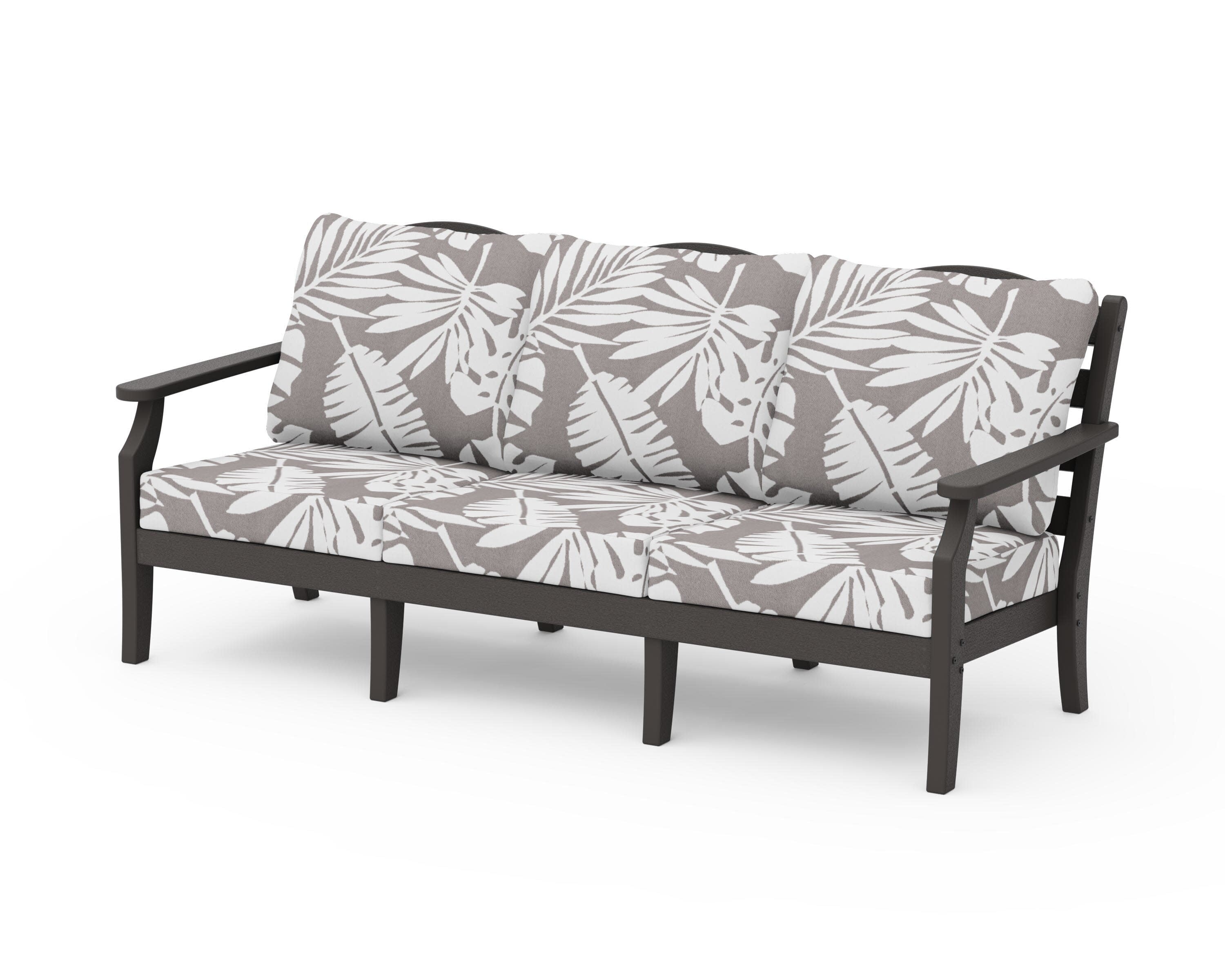 Savannah Deep Seating Sofa in Vintage Coffee / Leaf Grey Mist