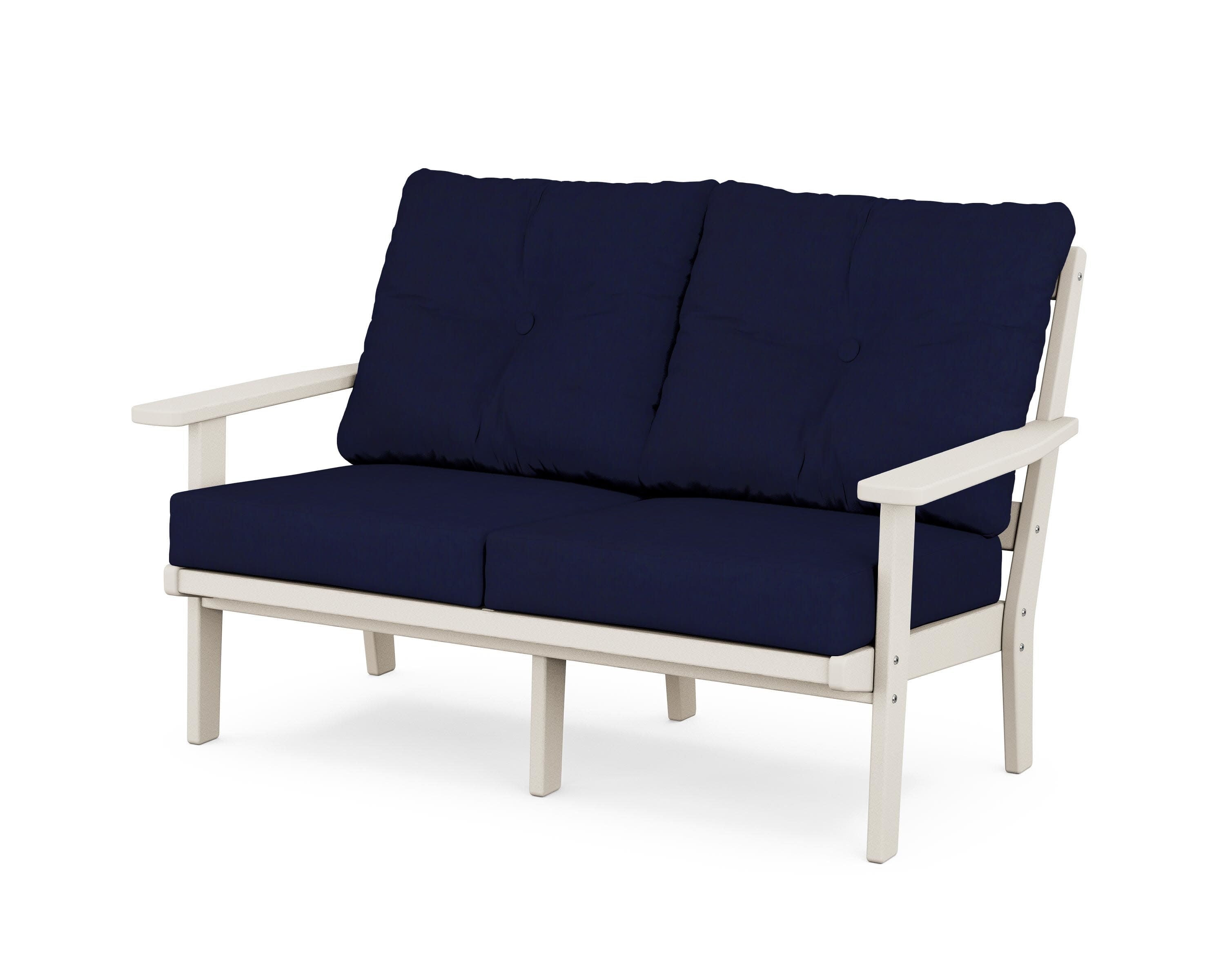 Oxford Deep SeatingLoveseat in Sand / Navy