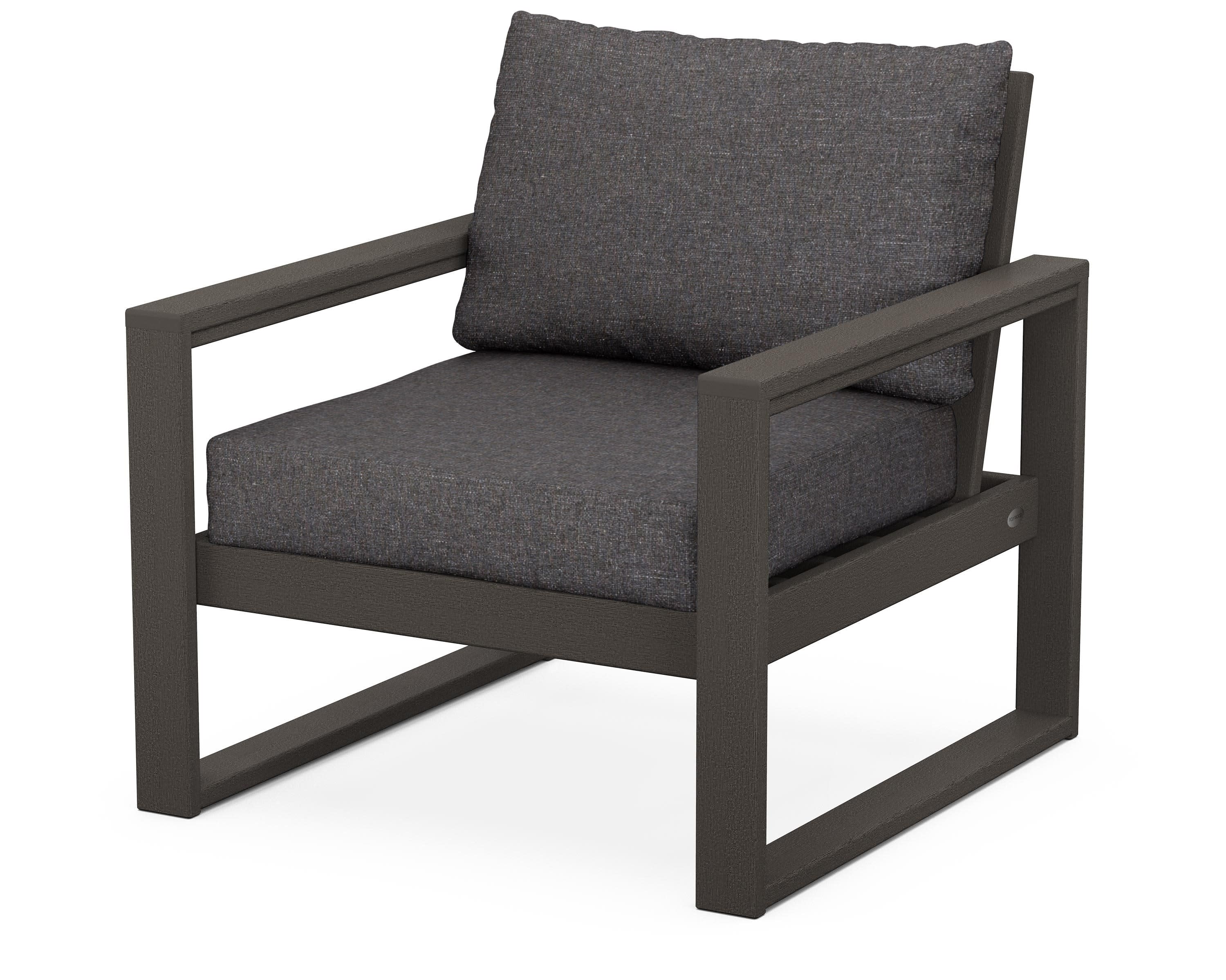 EDGE Club Chair in Vintage Coffee / Ash Charcoal