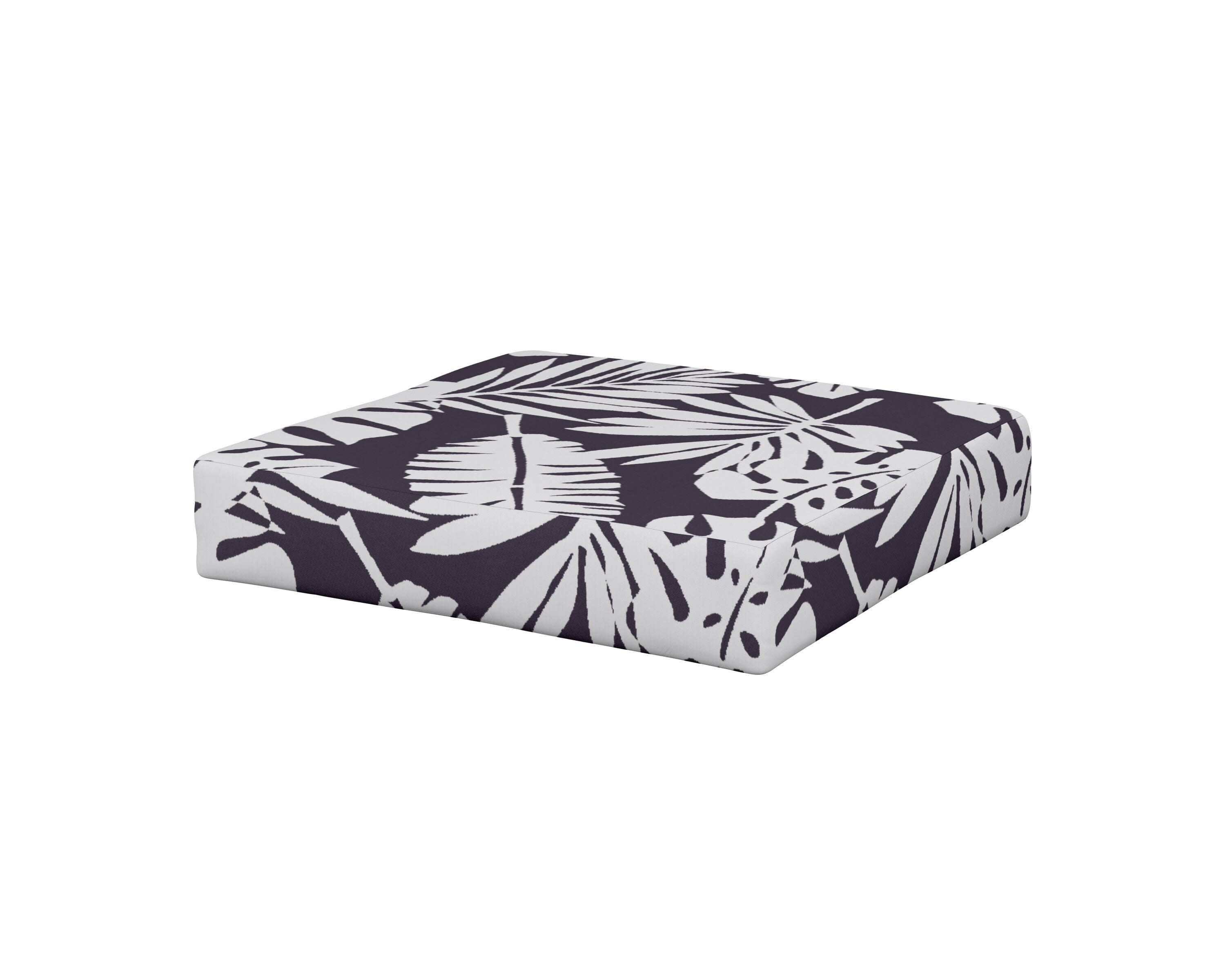 Modular Ottoman Cushion in Leaf Navy
