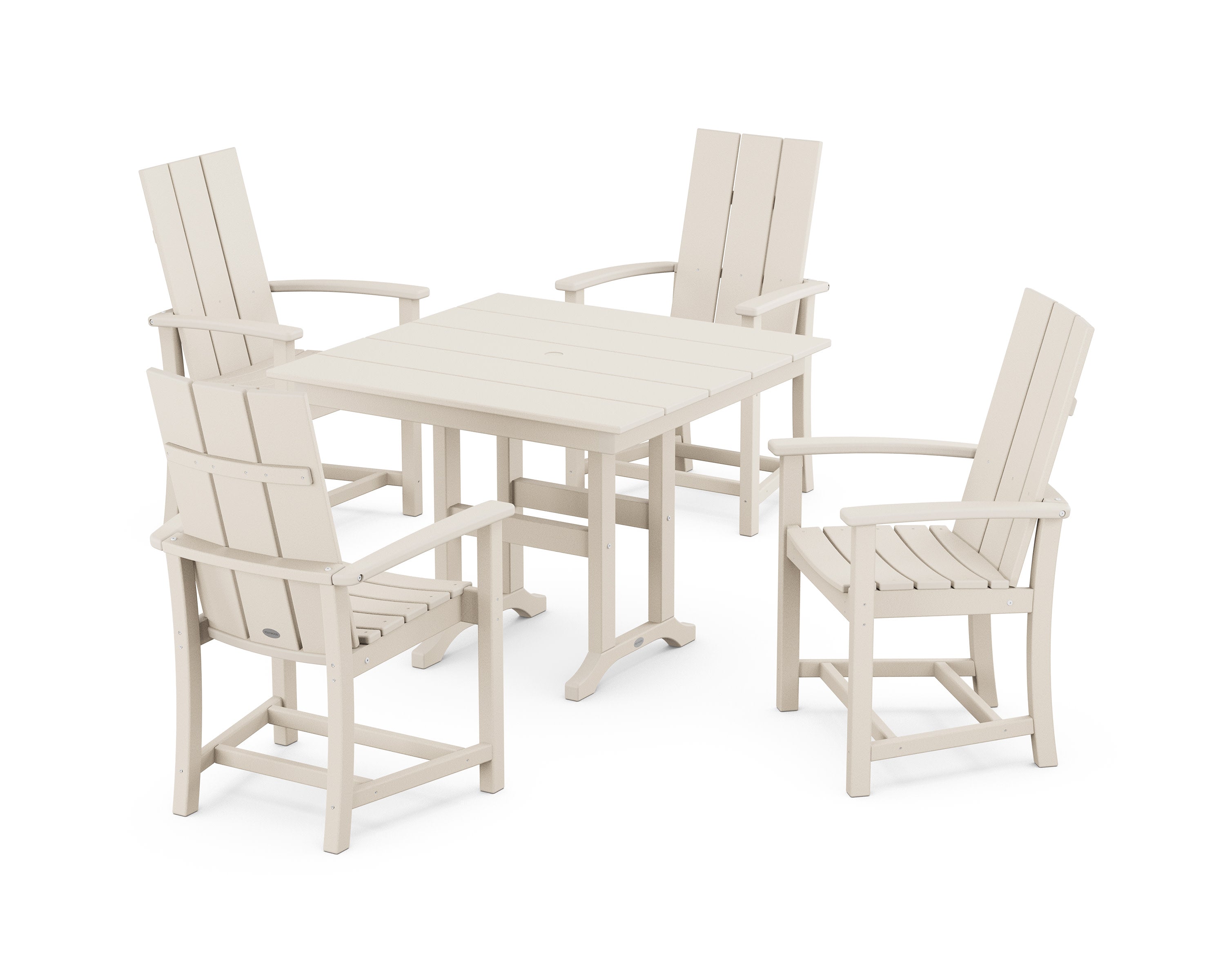 Modern Adirondack 5-Piece Farmhouse Dining Set in Sand
