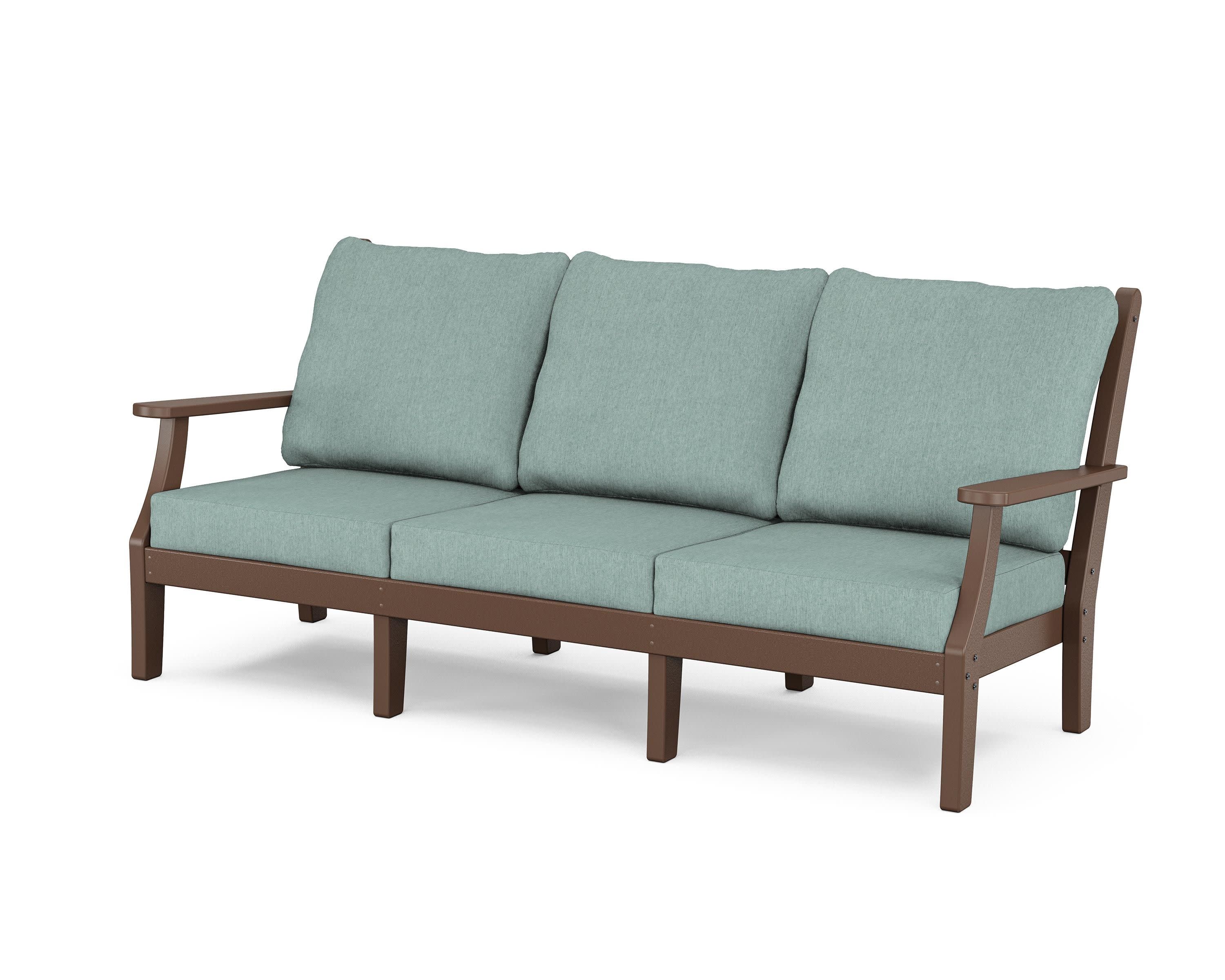Wovendale Deep Seating Sofa in Mahogany / Glacier Spa