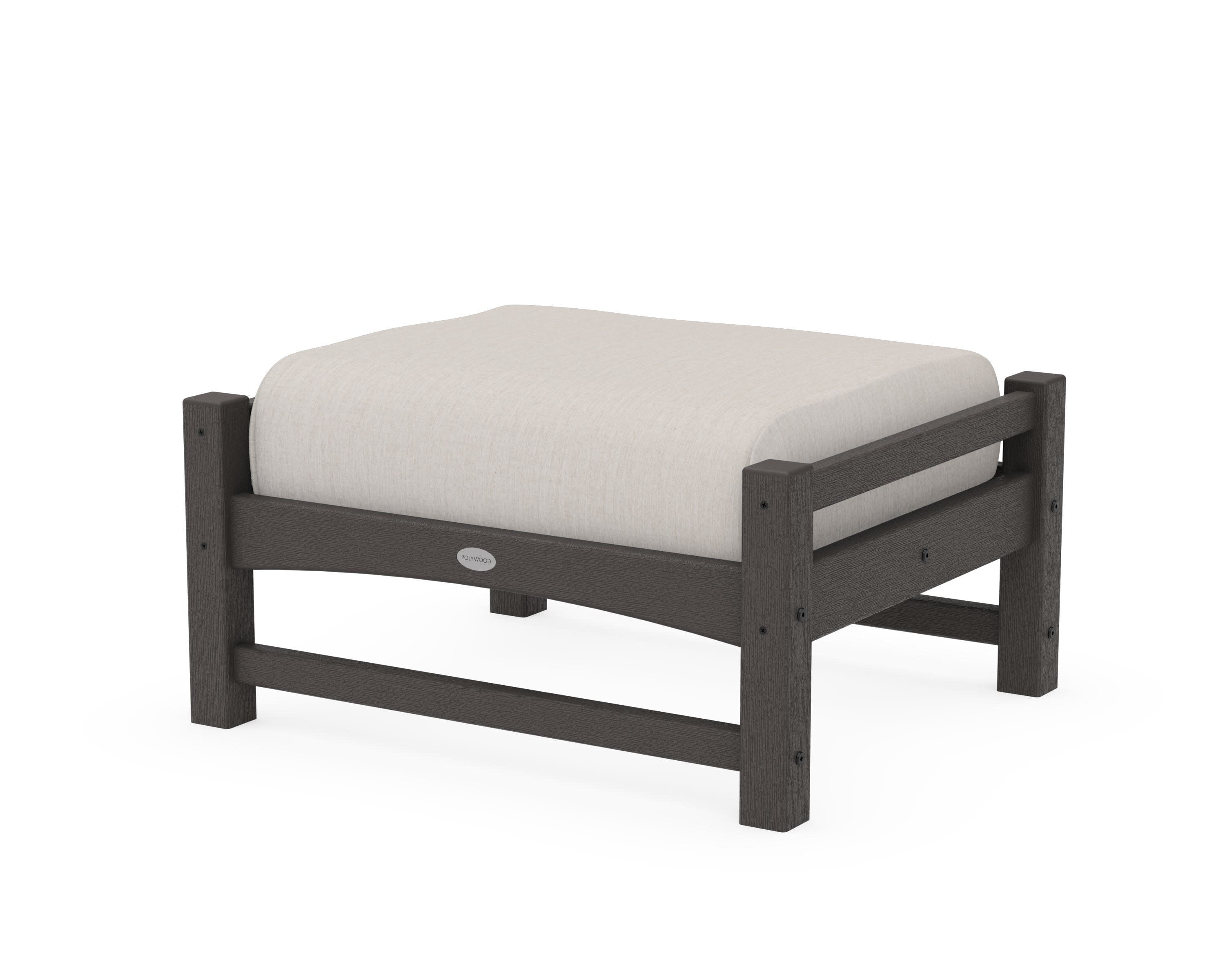 Club Ottoman in Vintage Coffee / Cast Ash