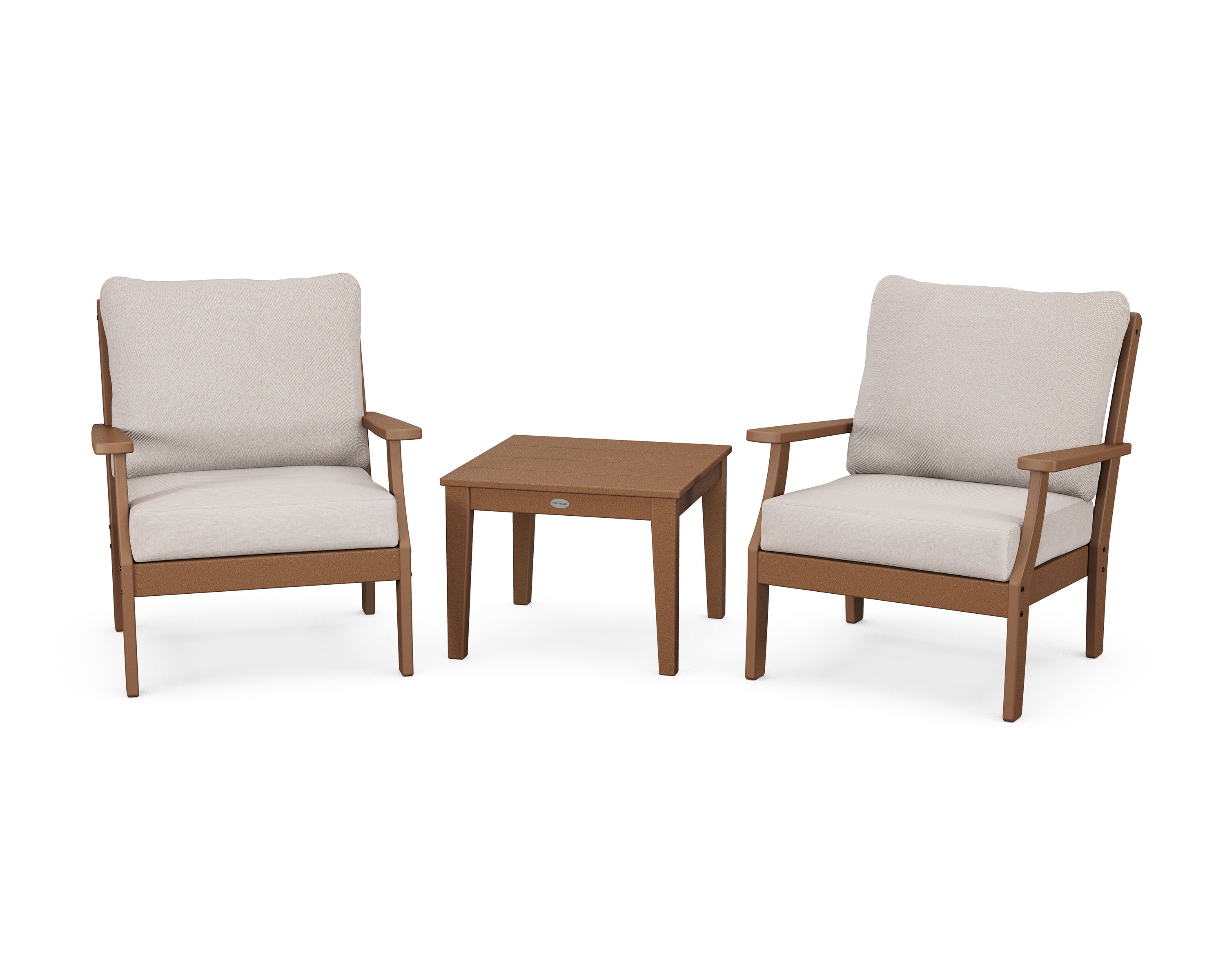 Braxton 3-Piece Deep Seating Set in Teak / Dune Burlap