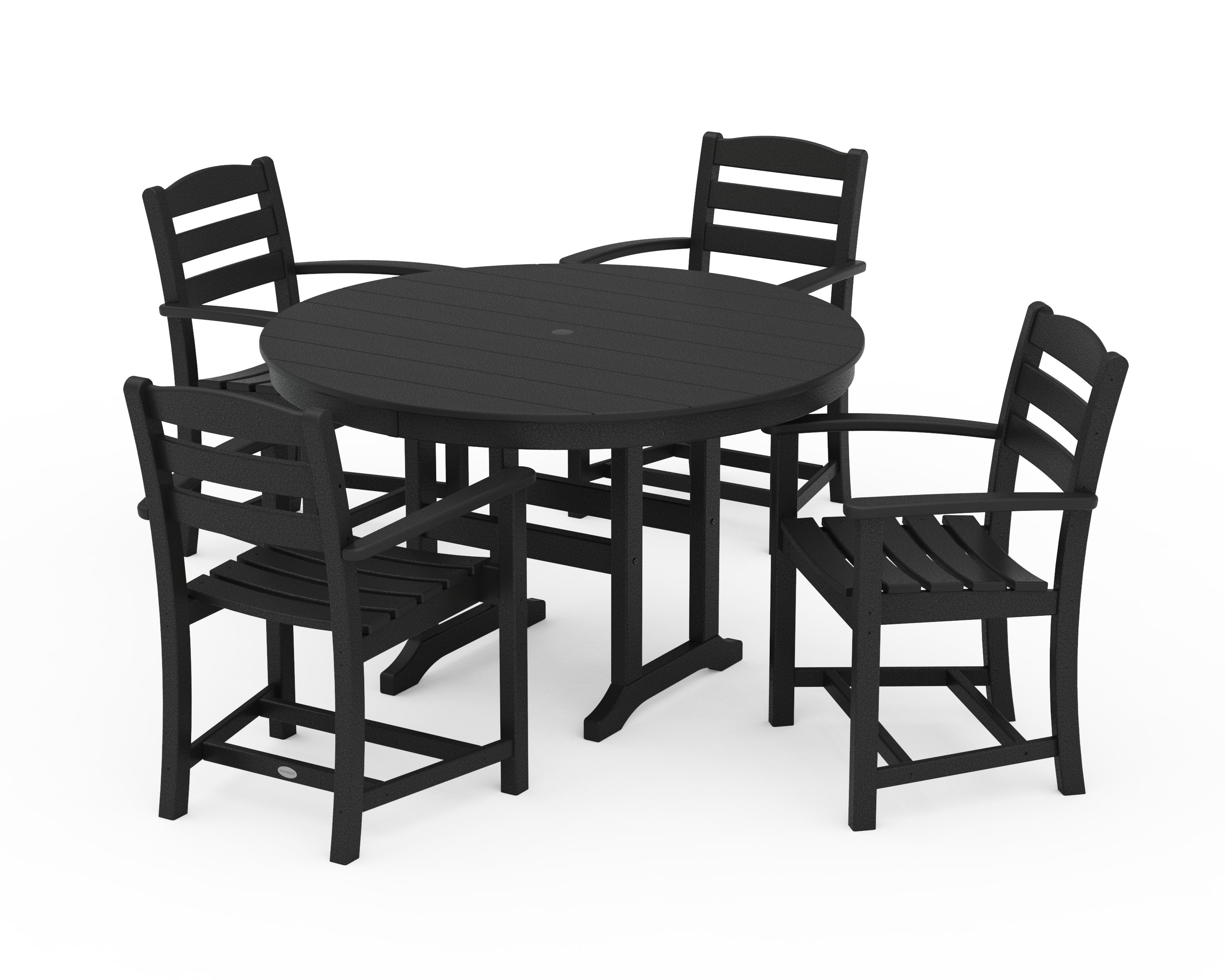 La Casa Caf 5-Piece Round Farmhouse Dining Set in Black